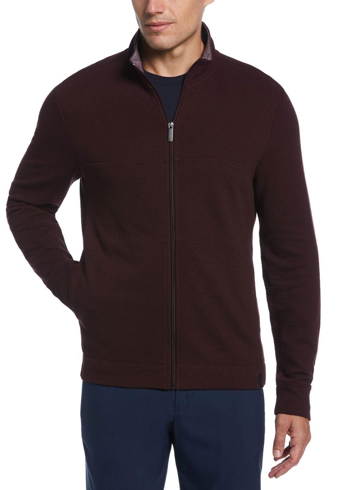Polerón Full Zip Textura Burdeo-0