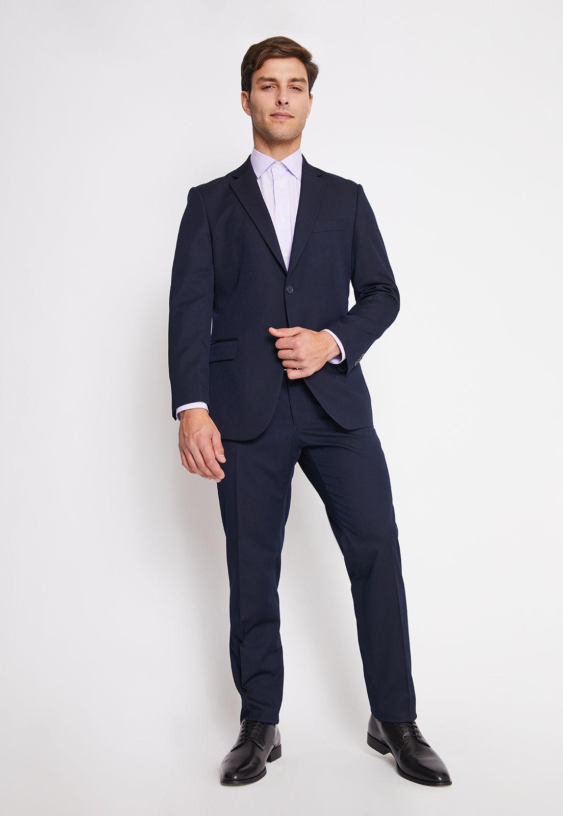 Traje Formal Hombre Regular Twill Azul Marino-0
