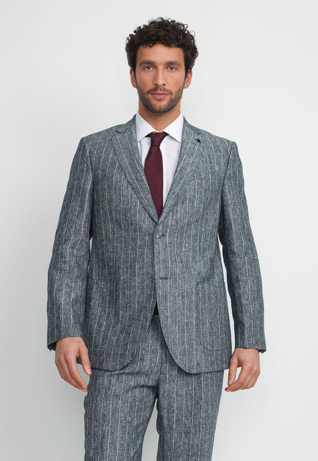 Chaqueta Hombre Formal Lino Classic Azul Marino-0