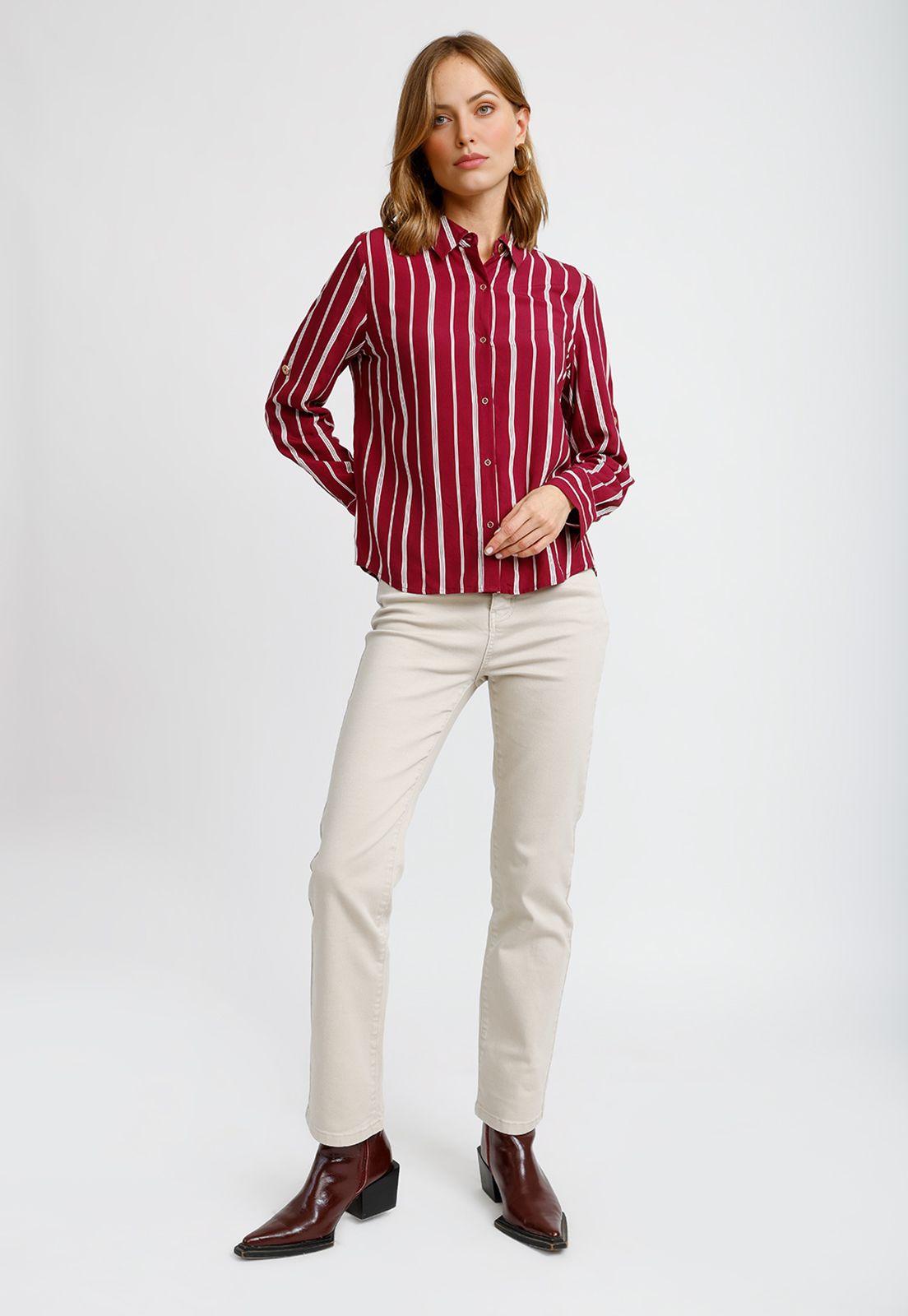 Blusa Rayada Burdeo Abelina Mujer-3
