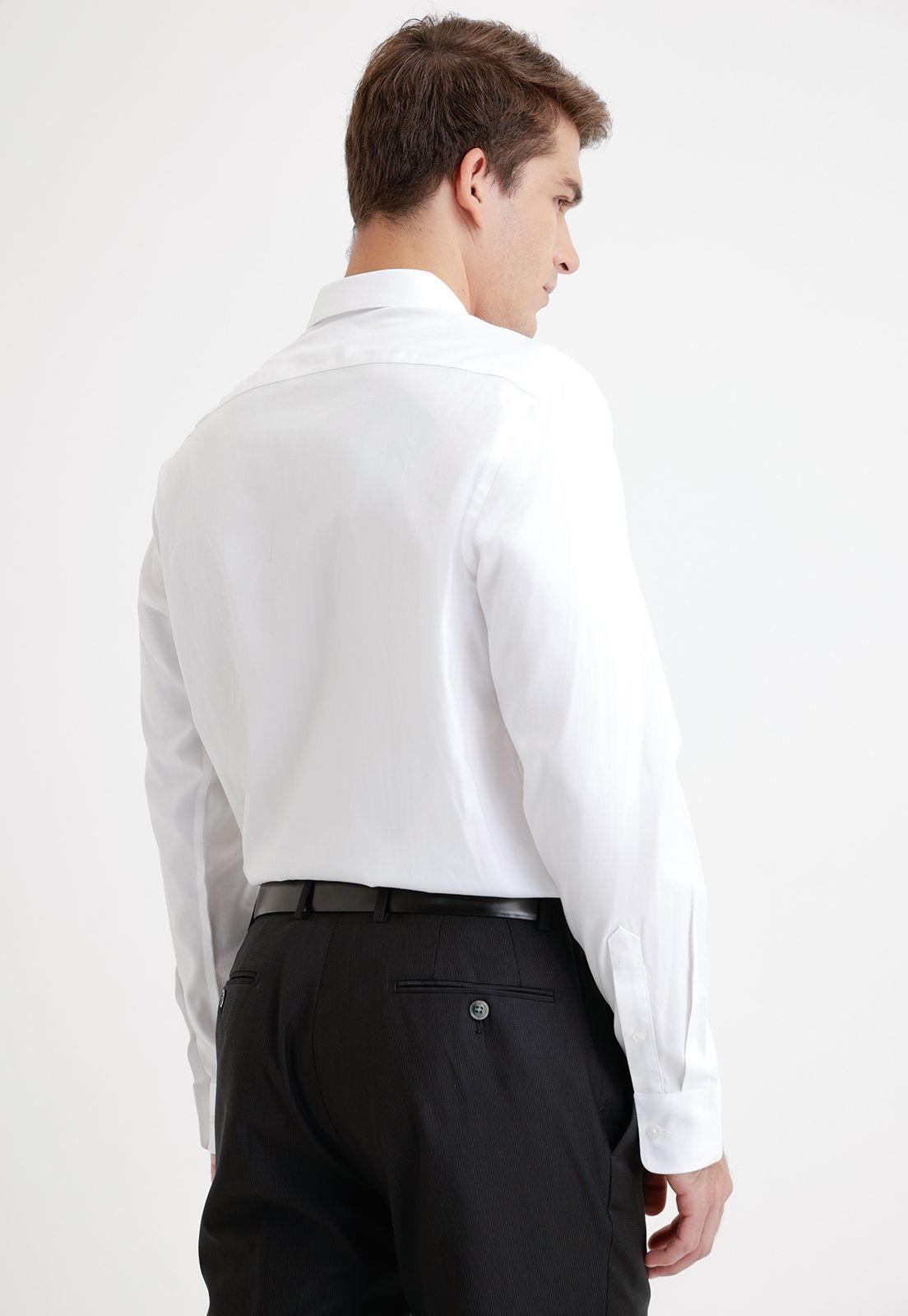 Camisa Formal Hombre Non Iron Algodón Liso Blanco-1