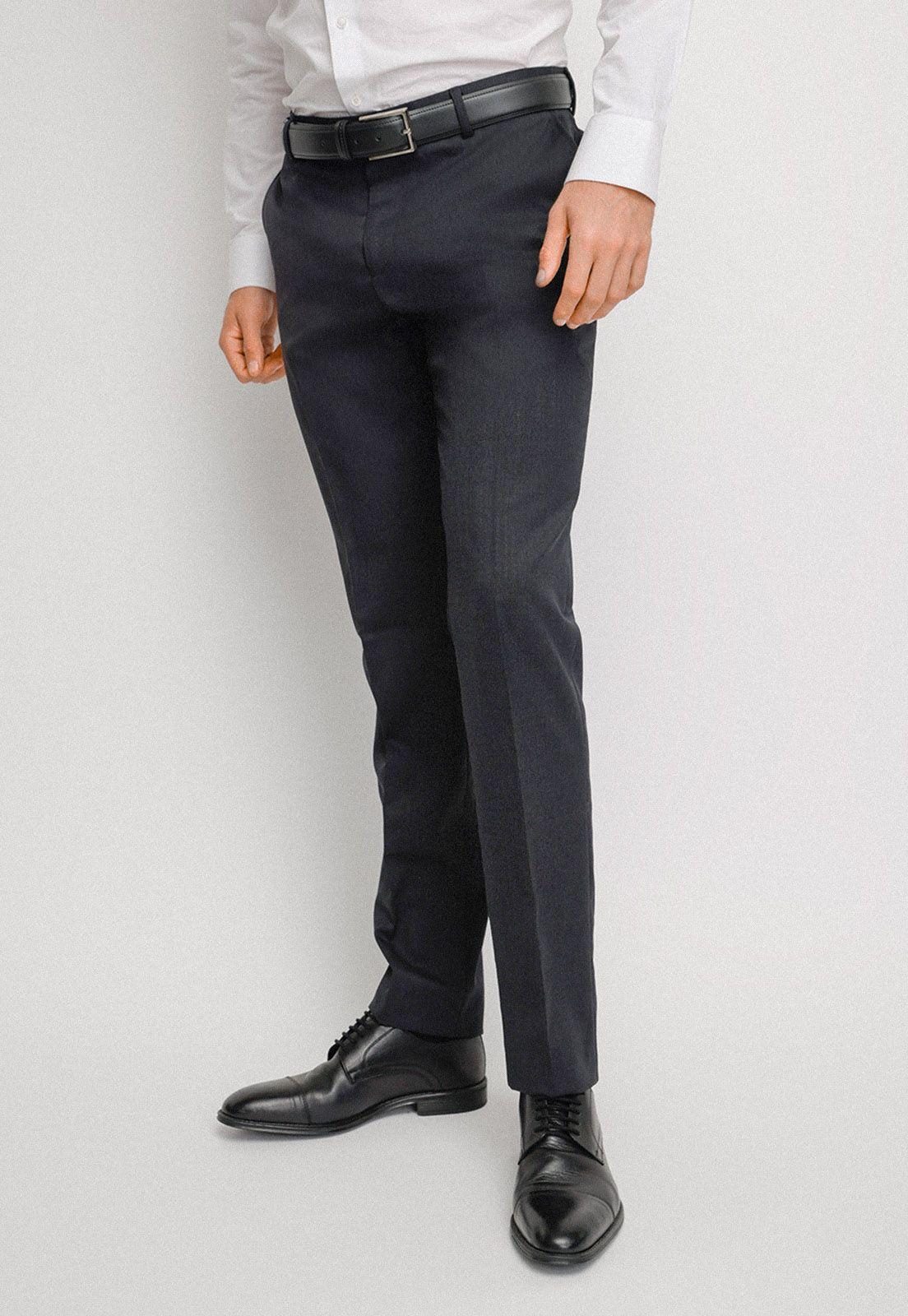 Pantalón hombre Formal Slim Fit Business Lana Gris -0