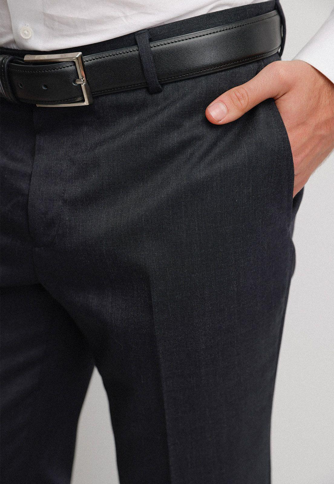 Pantalón hombre Formal Slim Fit Business Lana Gris -2