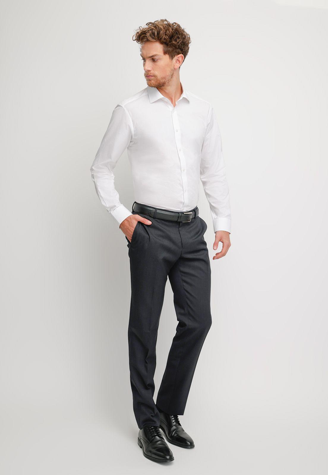 Pantalón hombre Formal Slim Fit Business Lana Gris -3