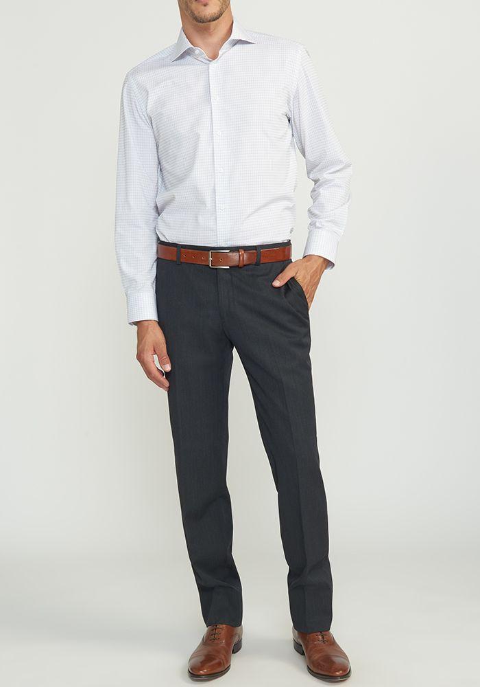 Pantalón hombre Formal Slim Fit Business Lana Gris -7