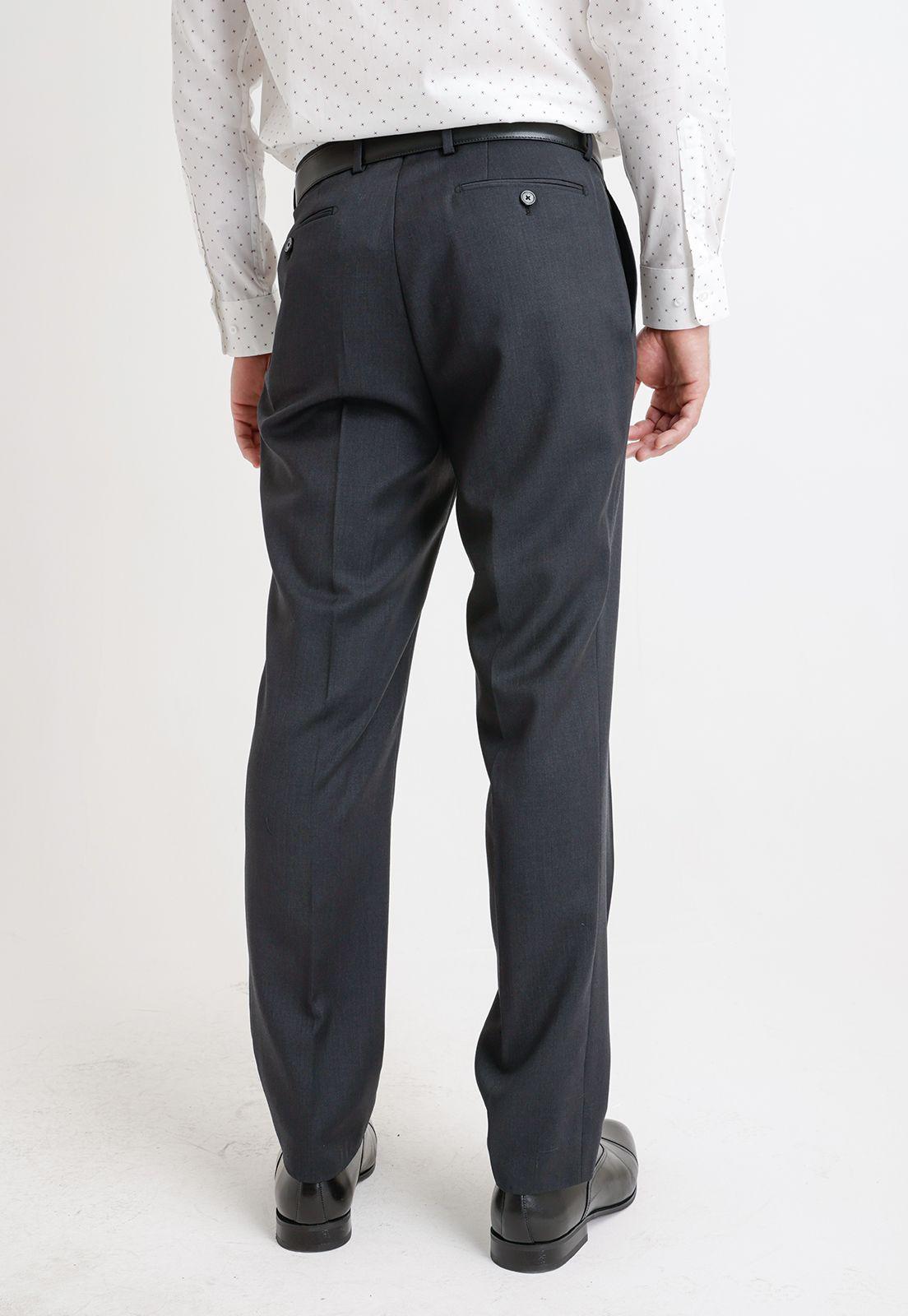 Pantalón Formal Hombre Lana S100'S Liso Regular Mix&Color Marengo-1