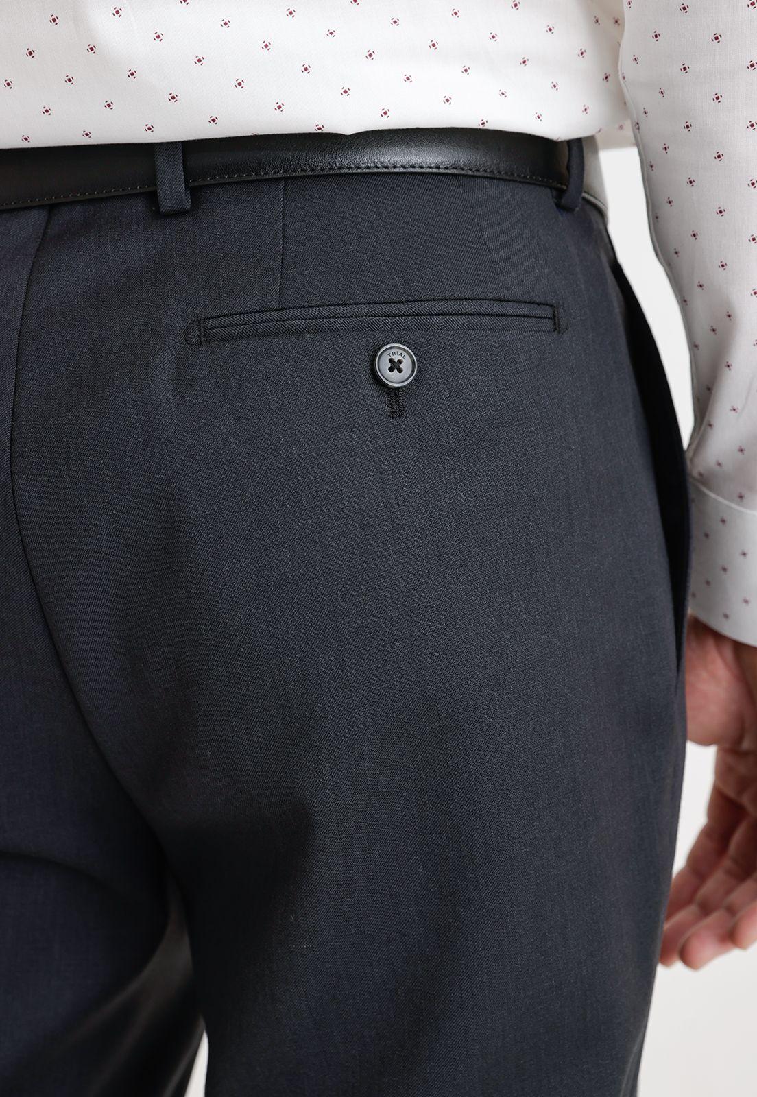 Pantalón Formal Hombre Lana S100'S Liso Regular Mix&Color Marengo-2