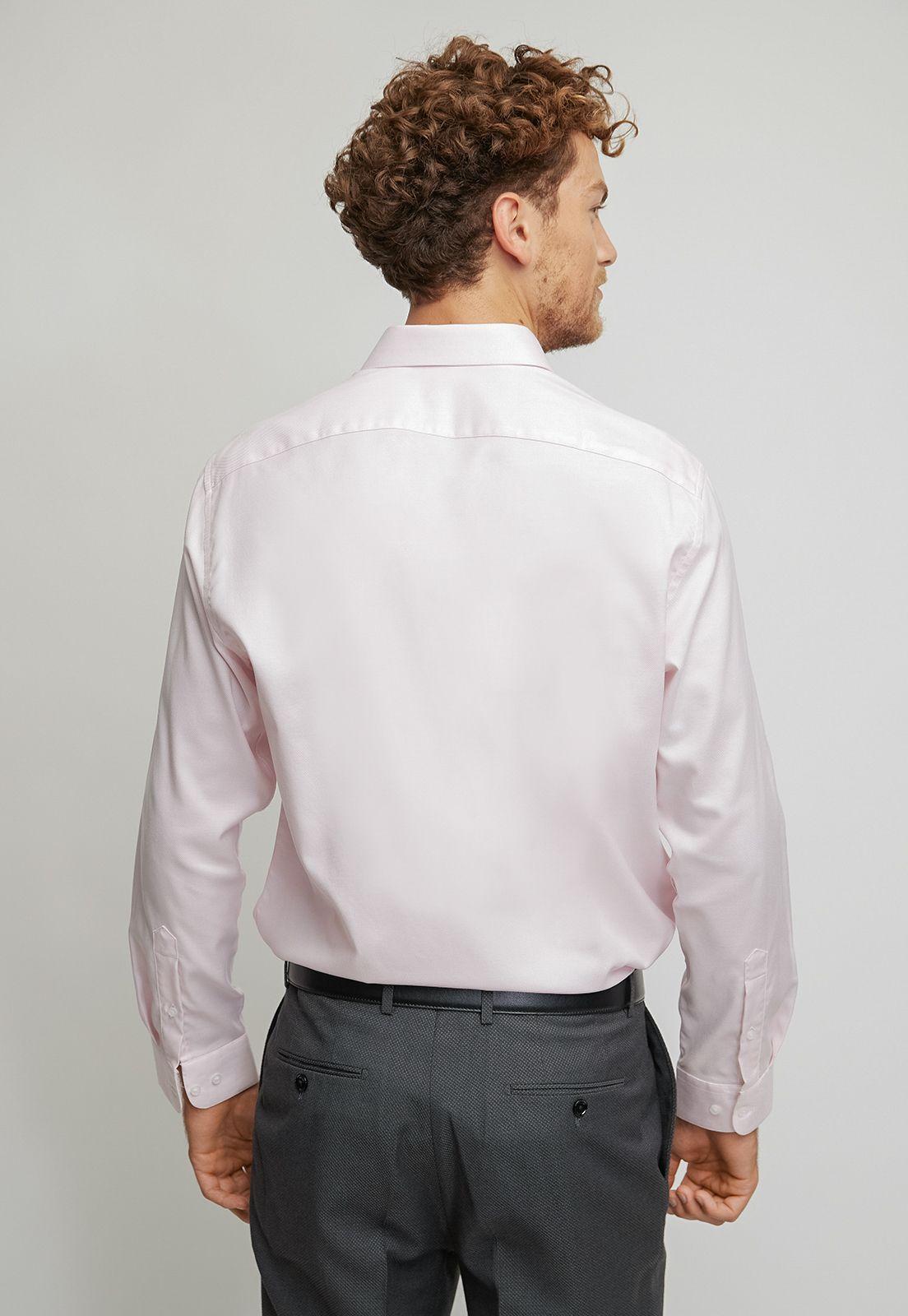 Camisa formal manga larga rosado Easy care (cuidado fácil)-1