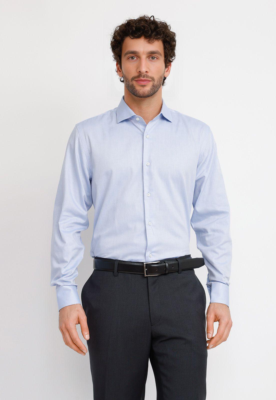 Camisa Hombre Formal Algodón Vercelli Espiga-0