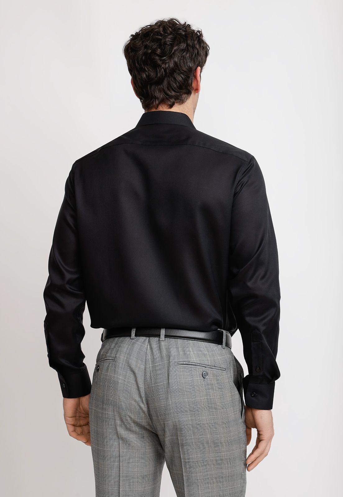 Camisa Hombre Formal Popelina Travel Essential Negro-1