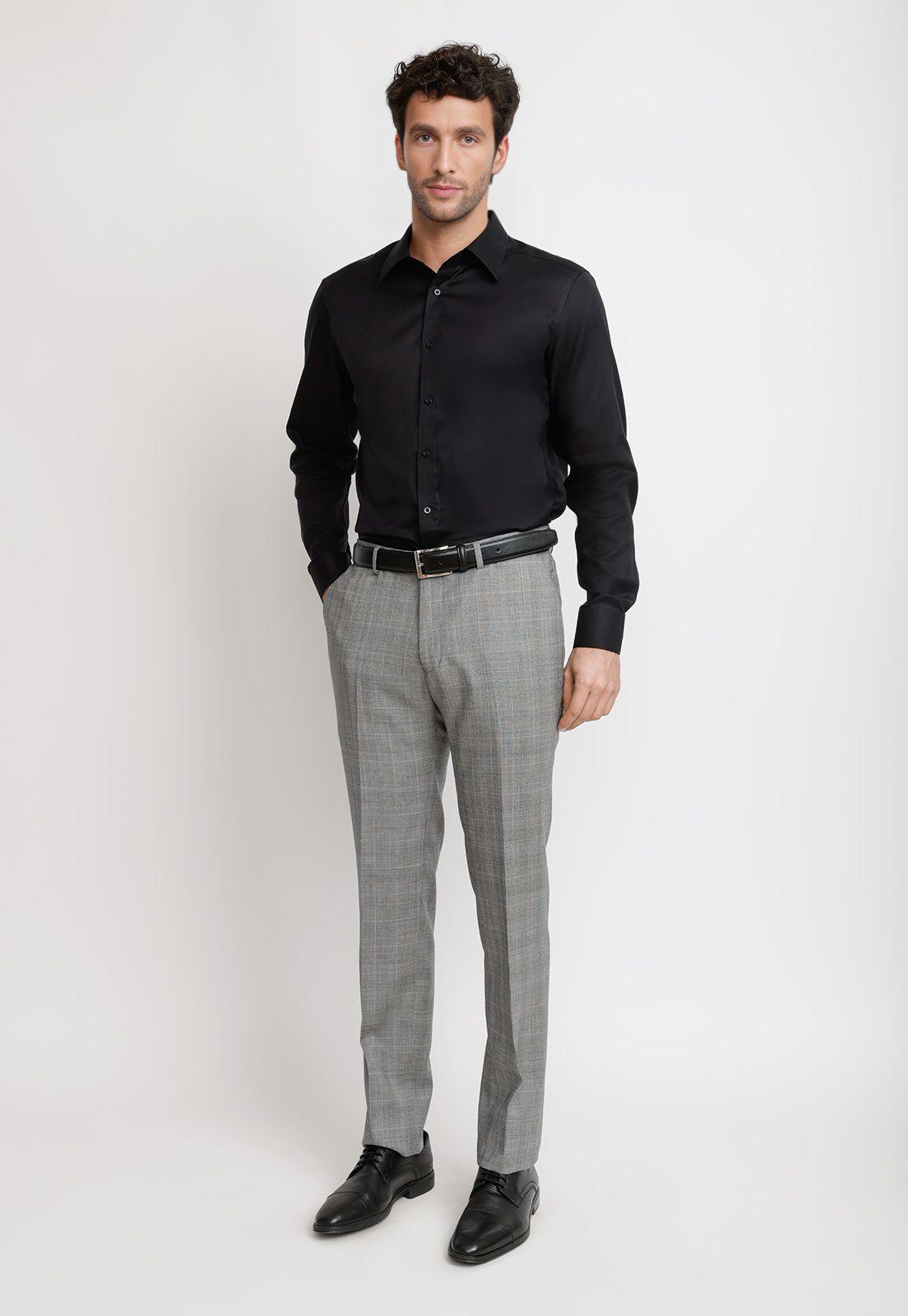 Camisa Hombre Formal Popelina Travel Essential Negro-3