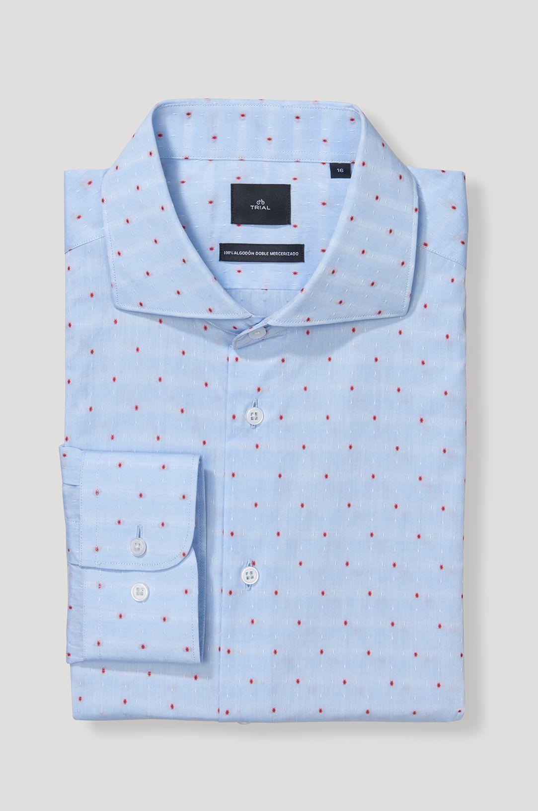 Camisa Clasicc Cuello Francés Celeste-11
