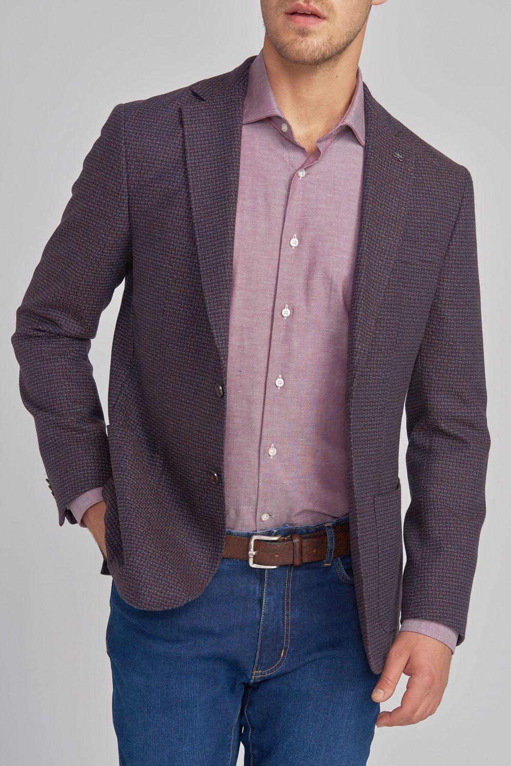 Chaqueta Casual Europea Burdeo-3