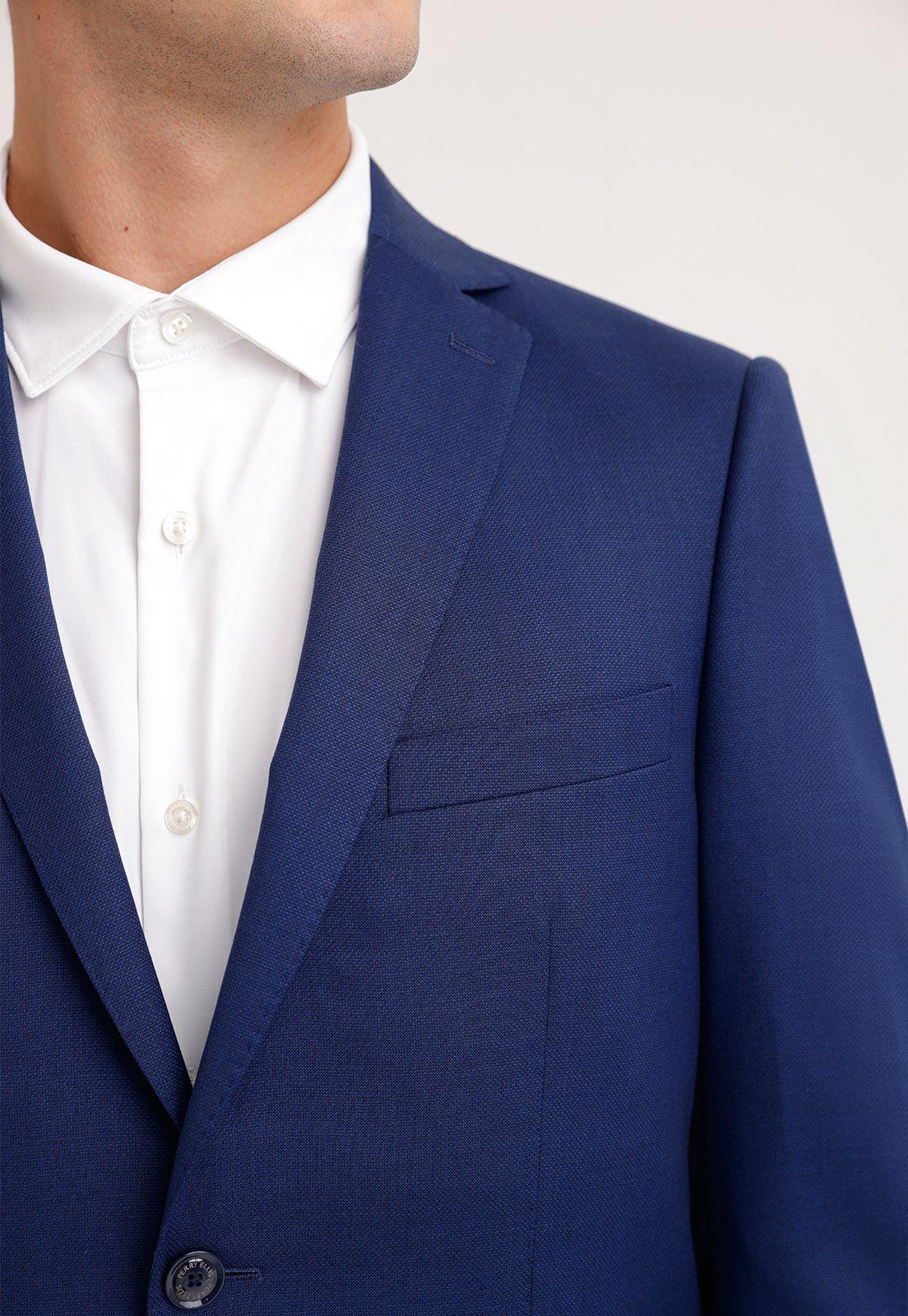 Traje Formal Atlanta Lana Tela Microdiseño Azulino-2