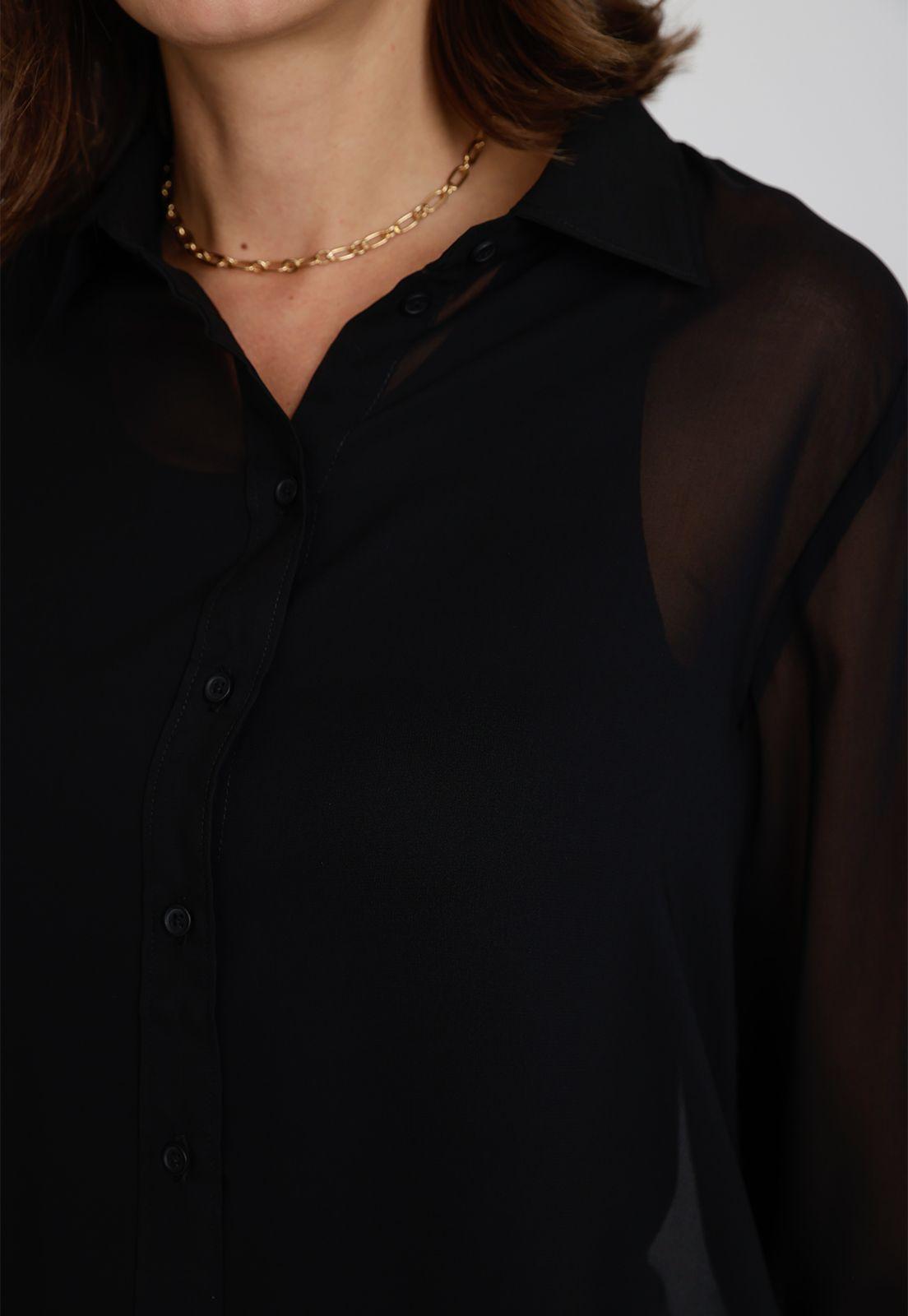 Blusa De Mujer Orquidea Color Negro-2