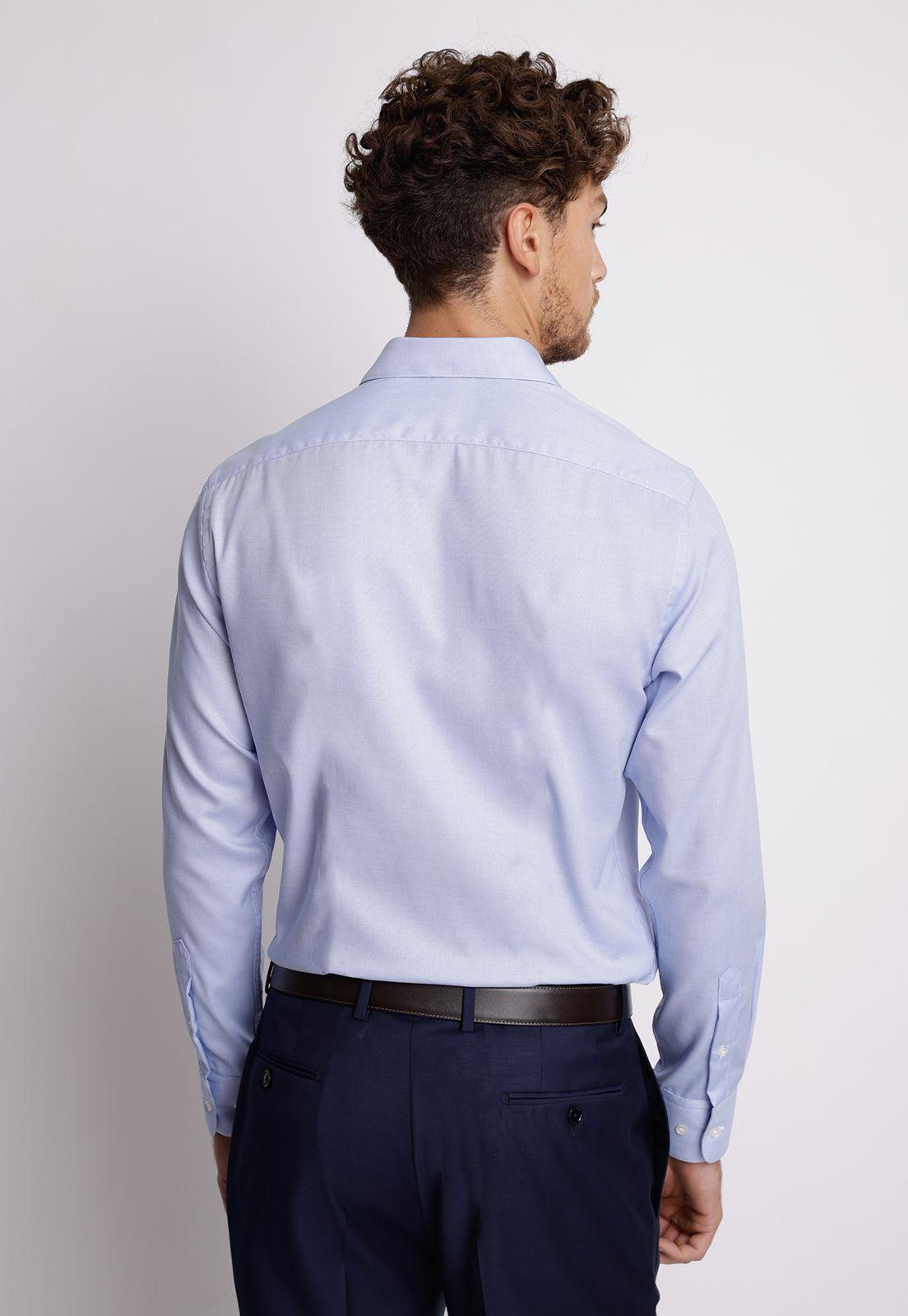 Camisa hombre Formal Slim Fit Vercelli Algodón Celeste Non Iron (Libre de Arrugas)-1