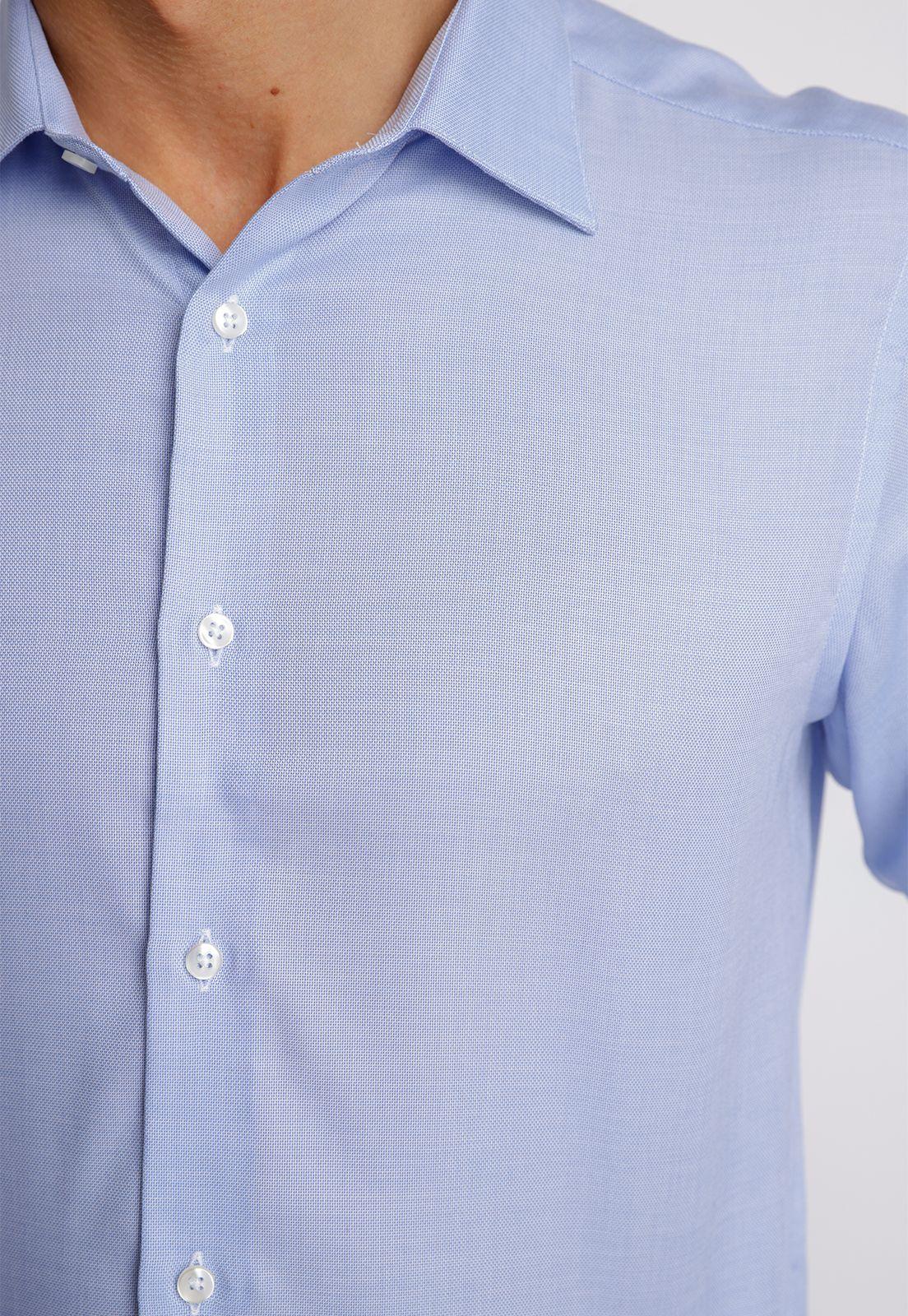 Camisa hombre Formal Slim Fit Vercelli Algodón Celeste Non Iron (Libre de Arrugas)-2