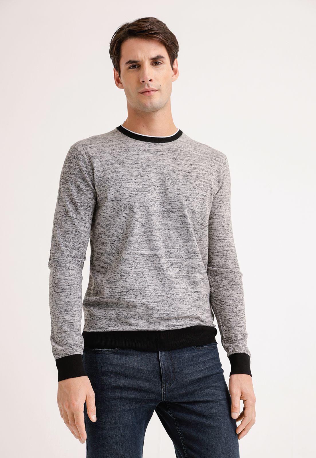 Sweater Cuello Redondo Negro Hombre-0
