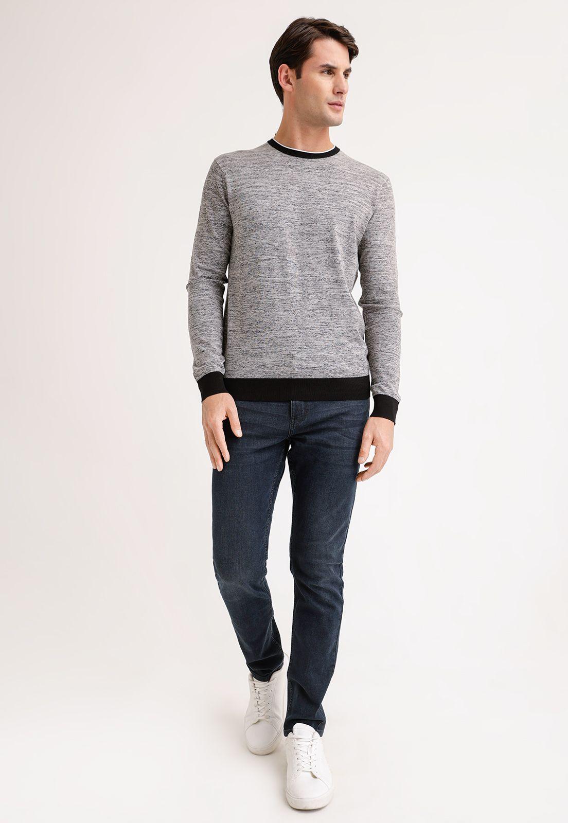 Sweater Cuello Redondo Negro Hombre-3