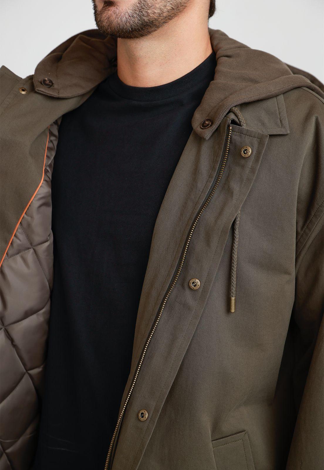 Chaqueta Hombre Acolchada Verde Oscuro-2