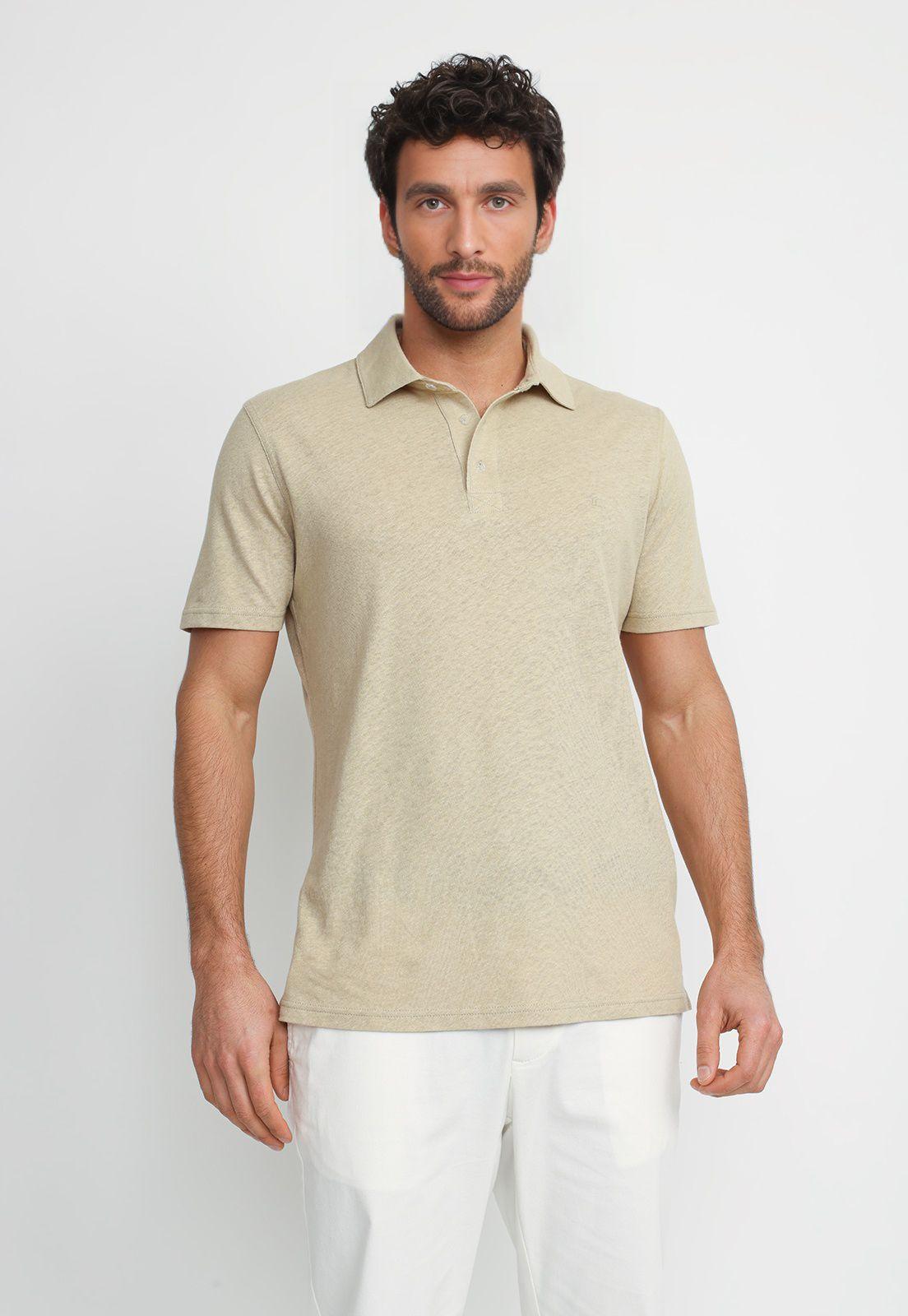 Polera Polo Lino Algodón Morrís Beige-0
