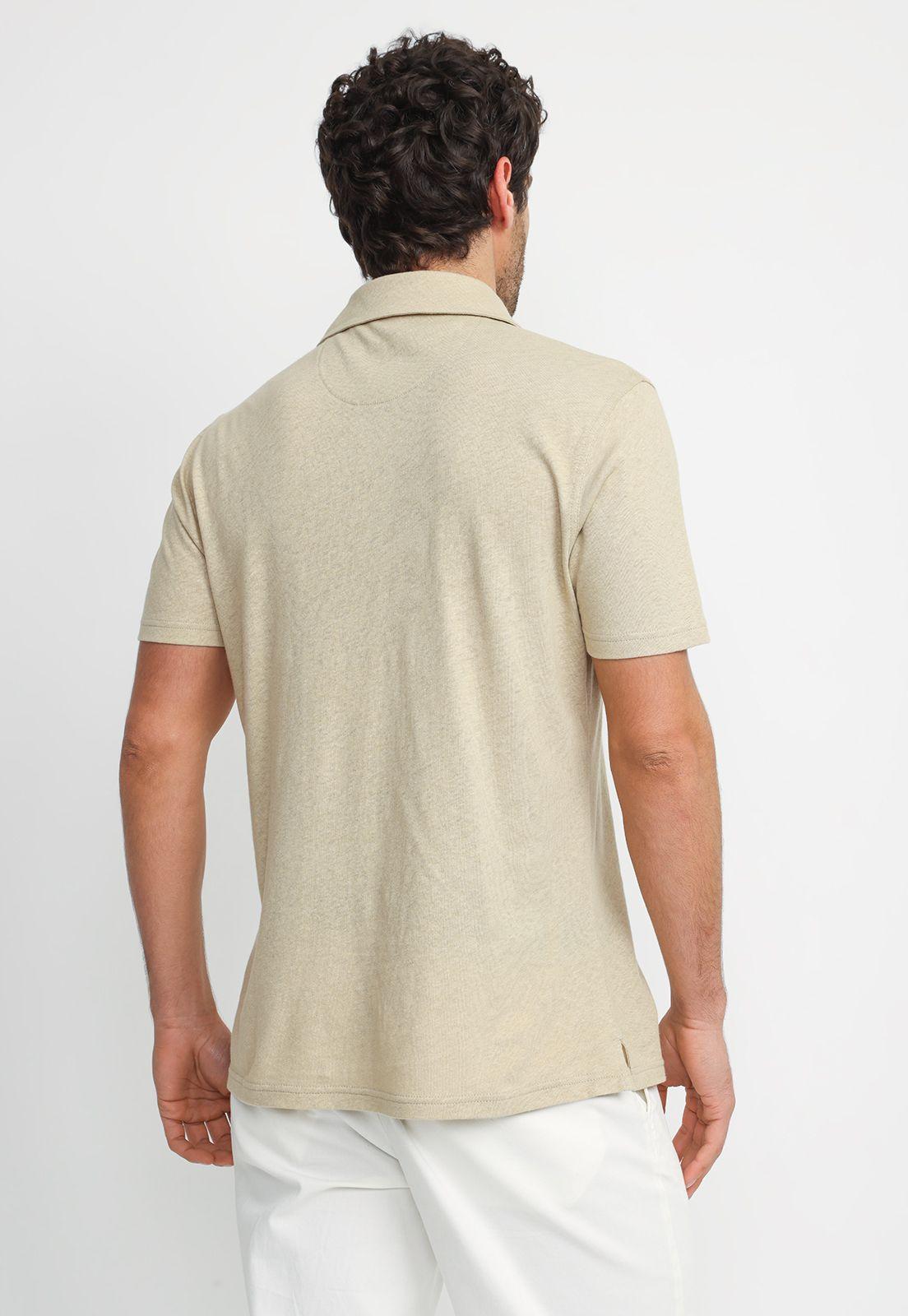 Polera Polo Lino Algodón Morrís Beige-1