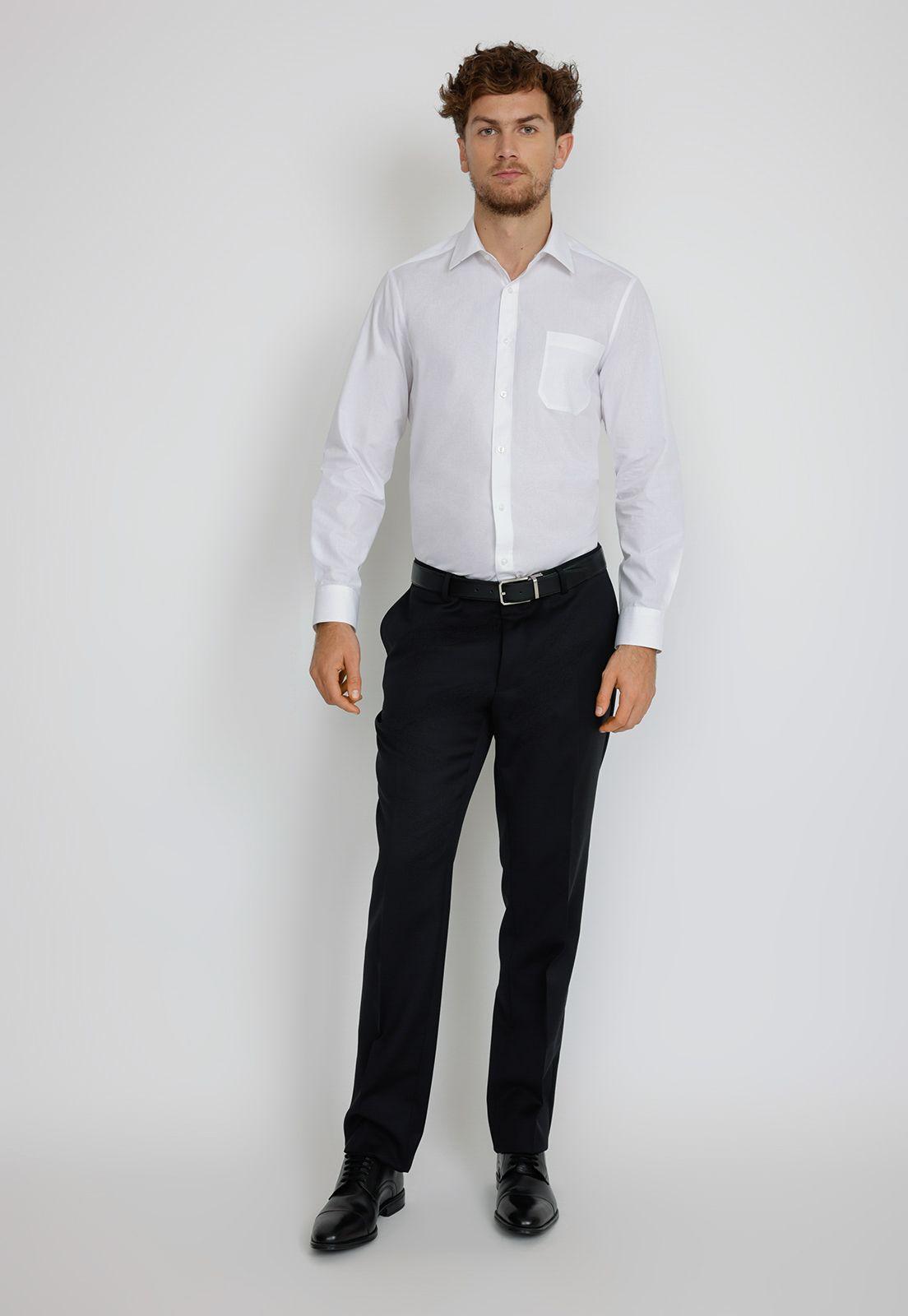 Camisa hombre Formal Regular fit Executive  Algodón Blanco -3