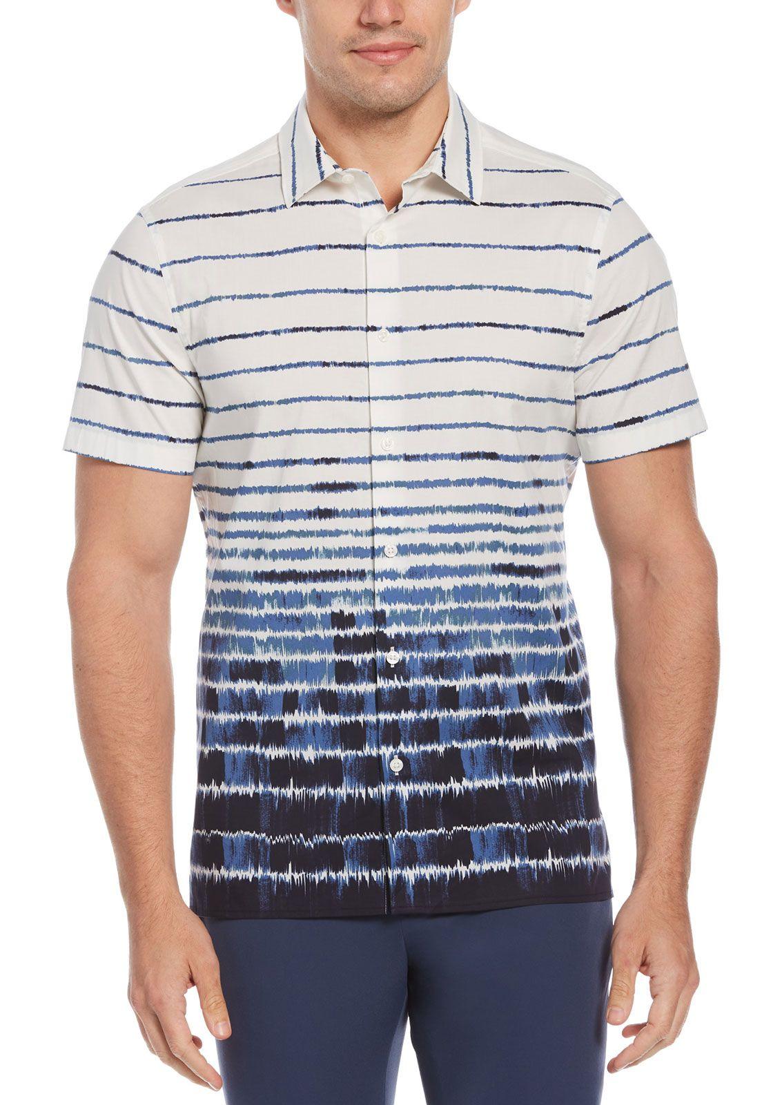 Camisa Casual Estampada Azul-0
