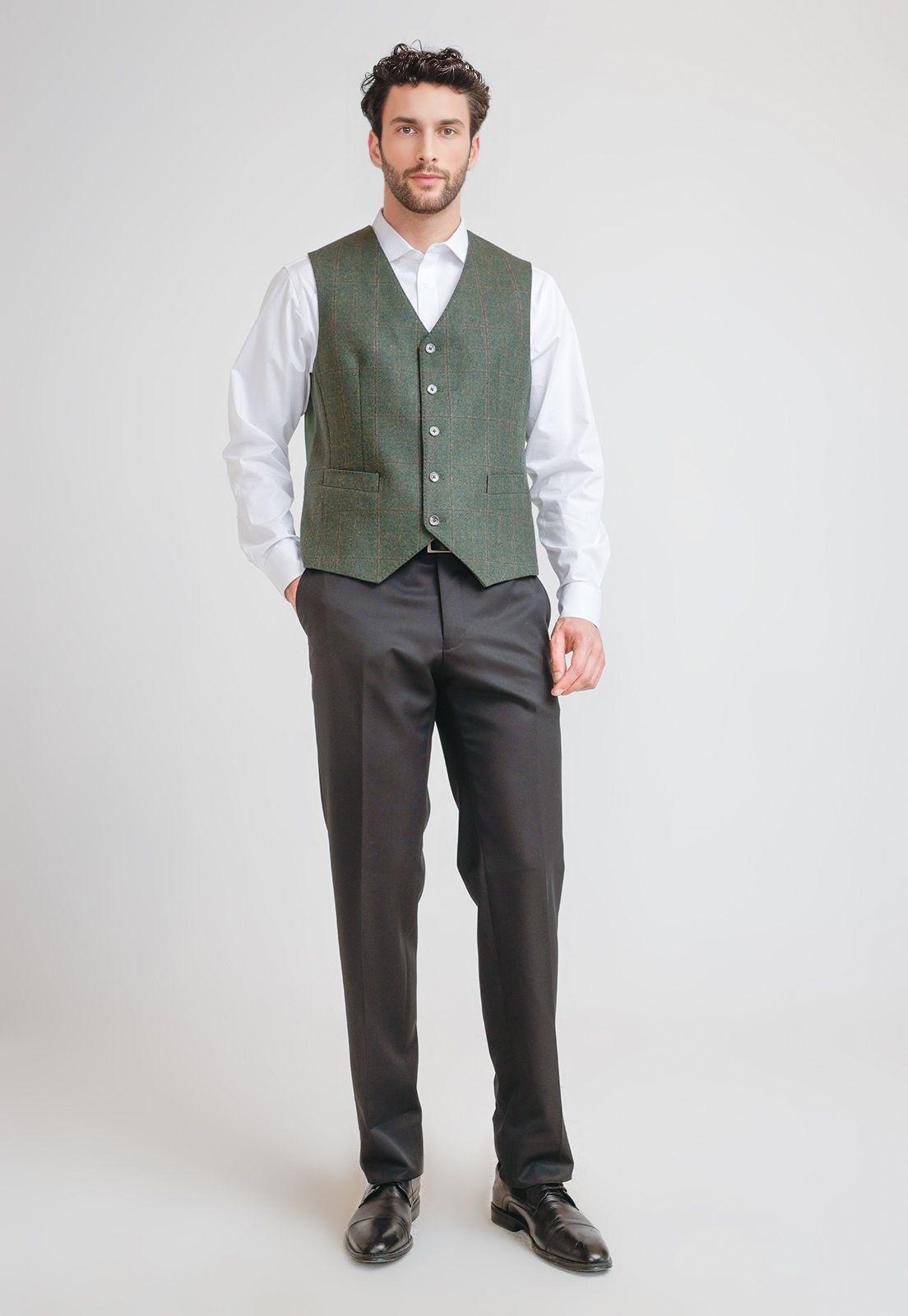 Gillet Hombre Formal Executive Verde-3