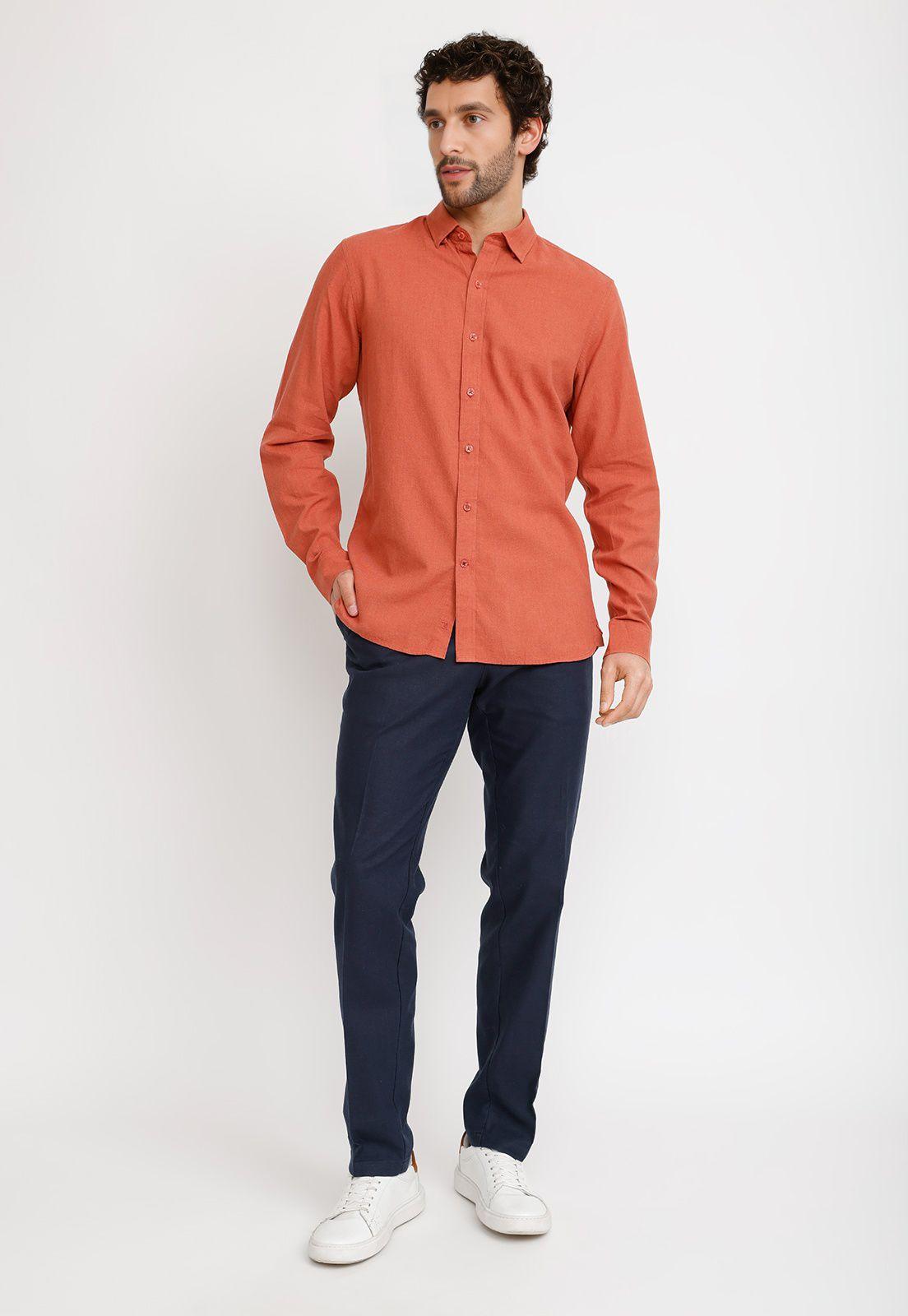 Camisa Lino Algodón Braulio Naranjo-3