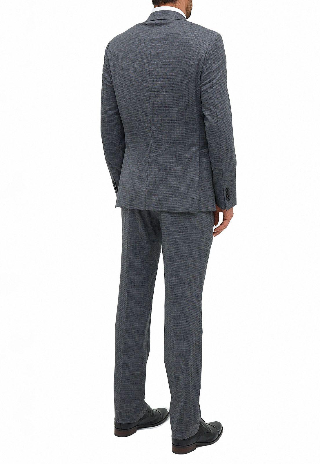 Traje Lana Microdiseño Gris Oscuro-1