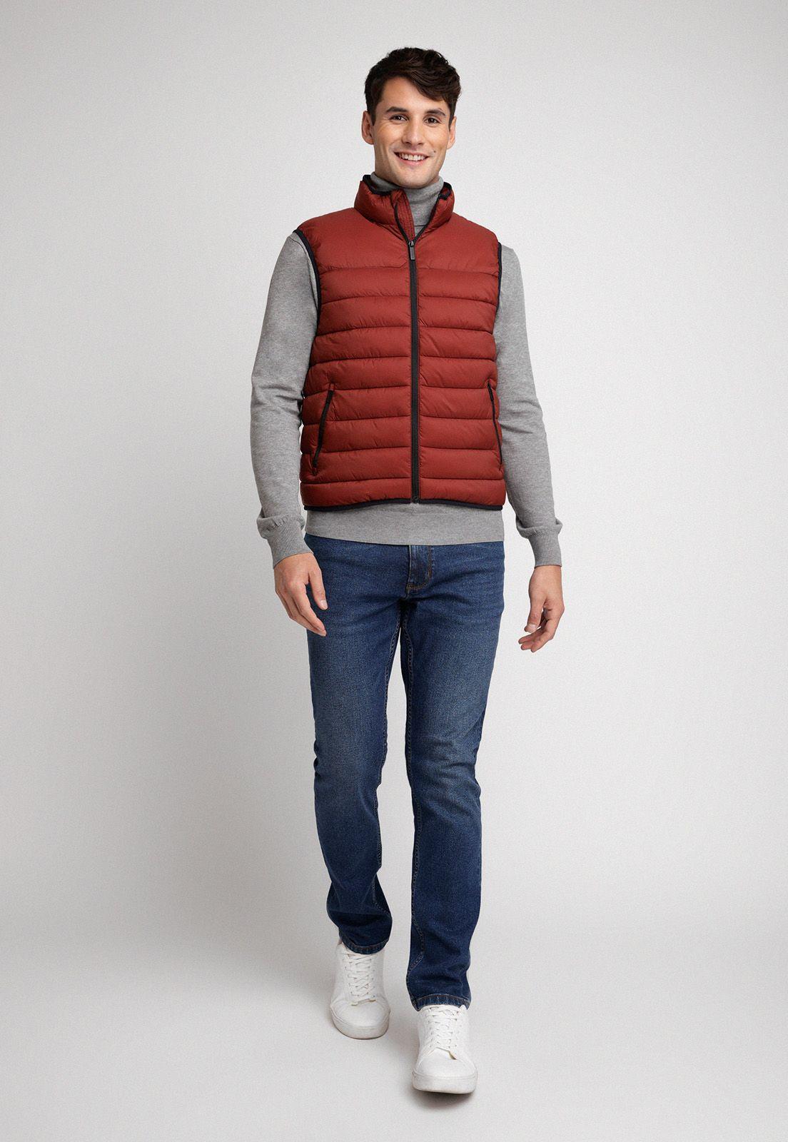 Parka Hombre Sin Mangas Acolchada Ladrillo-3