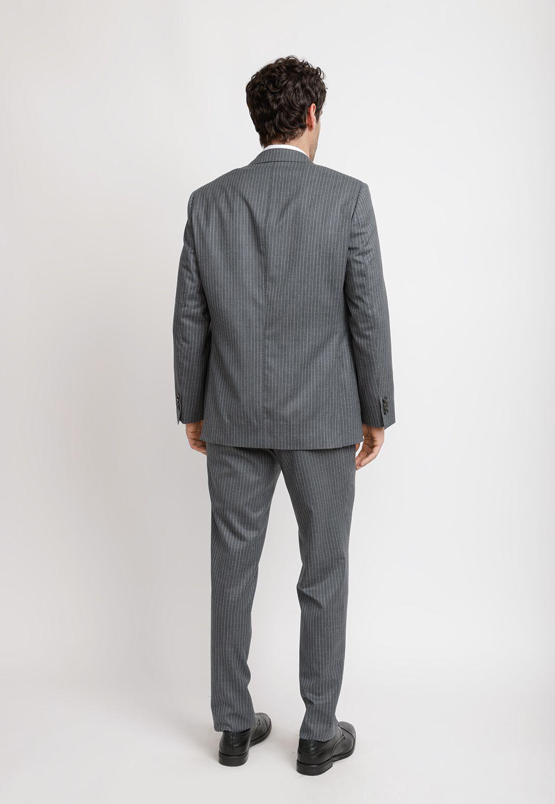 Traje Hombre Formal Lana 100'S Travel Gris-1