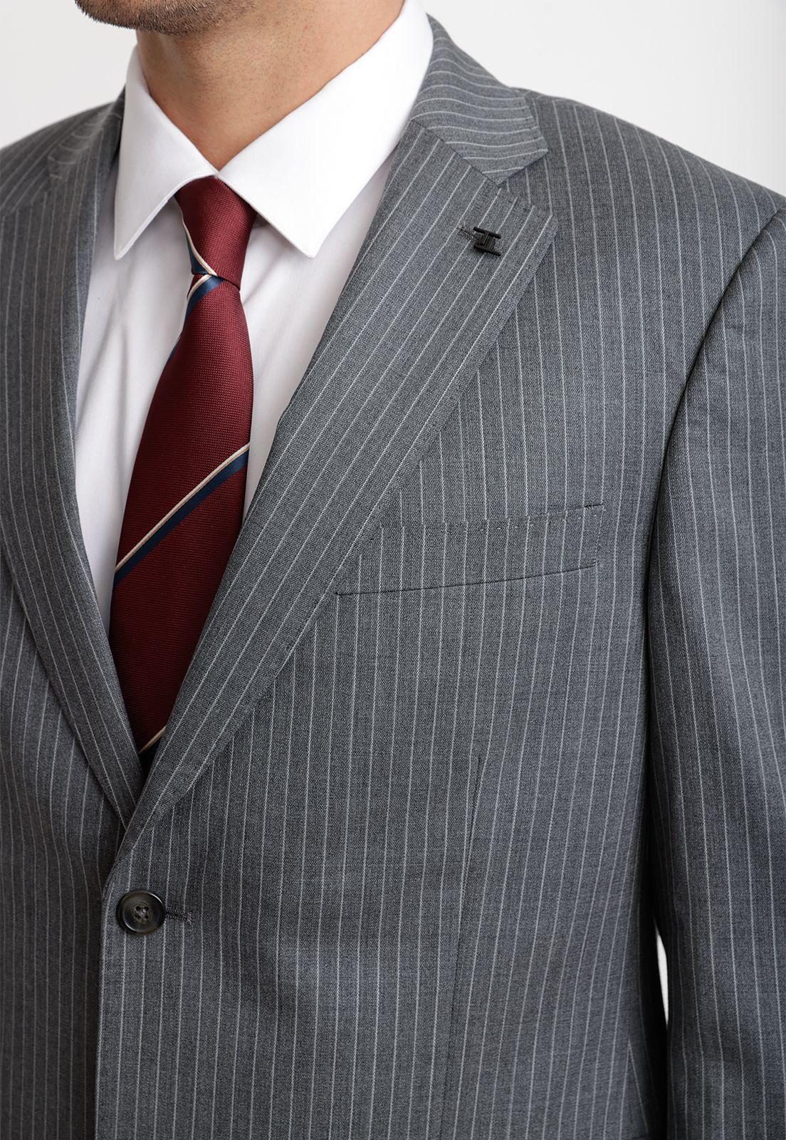 Traje Hombre Formal Lana 100'S Travel Gris-2