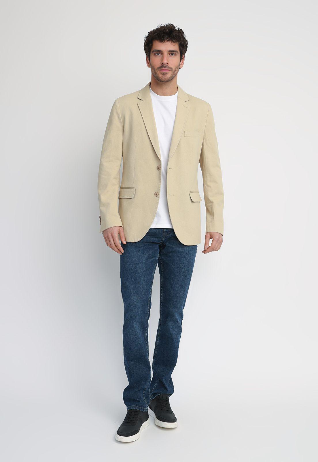Chaqueta Hombre Algodón Beige THE BILLIE SLIM JACKET-2