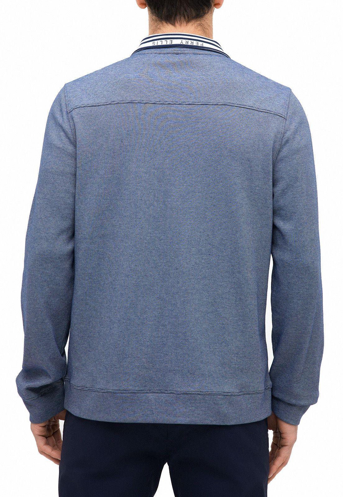 Polerón Casual Microdiseño Azul-1