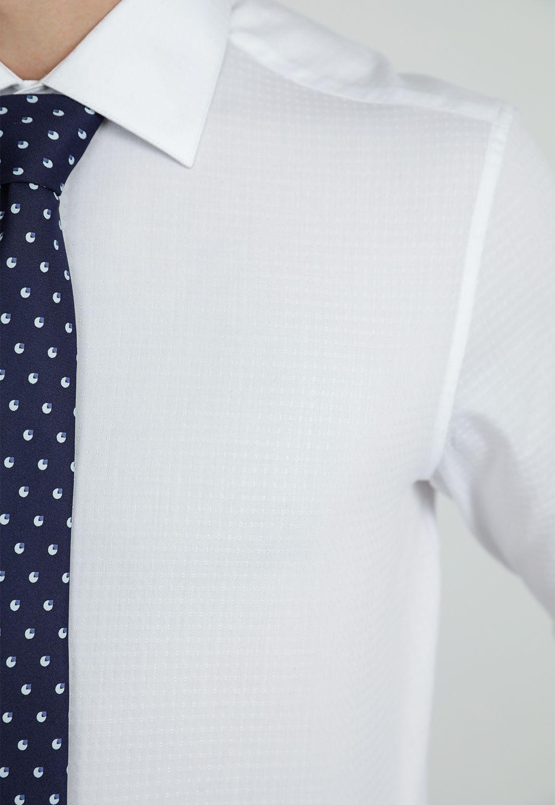 Camisa + corbata hombre Formal Slim Fit Graduación  Blanco -2