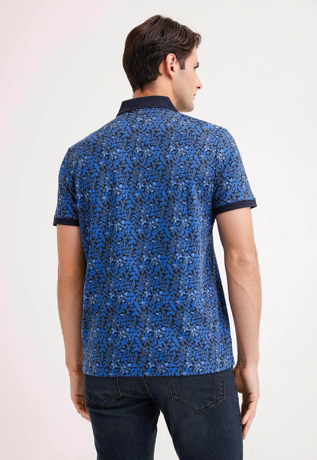 Polera Polo Estampada Azul Hombre-1