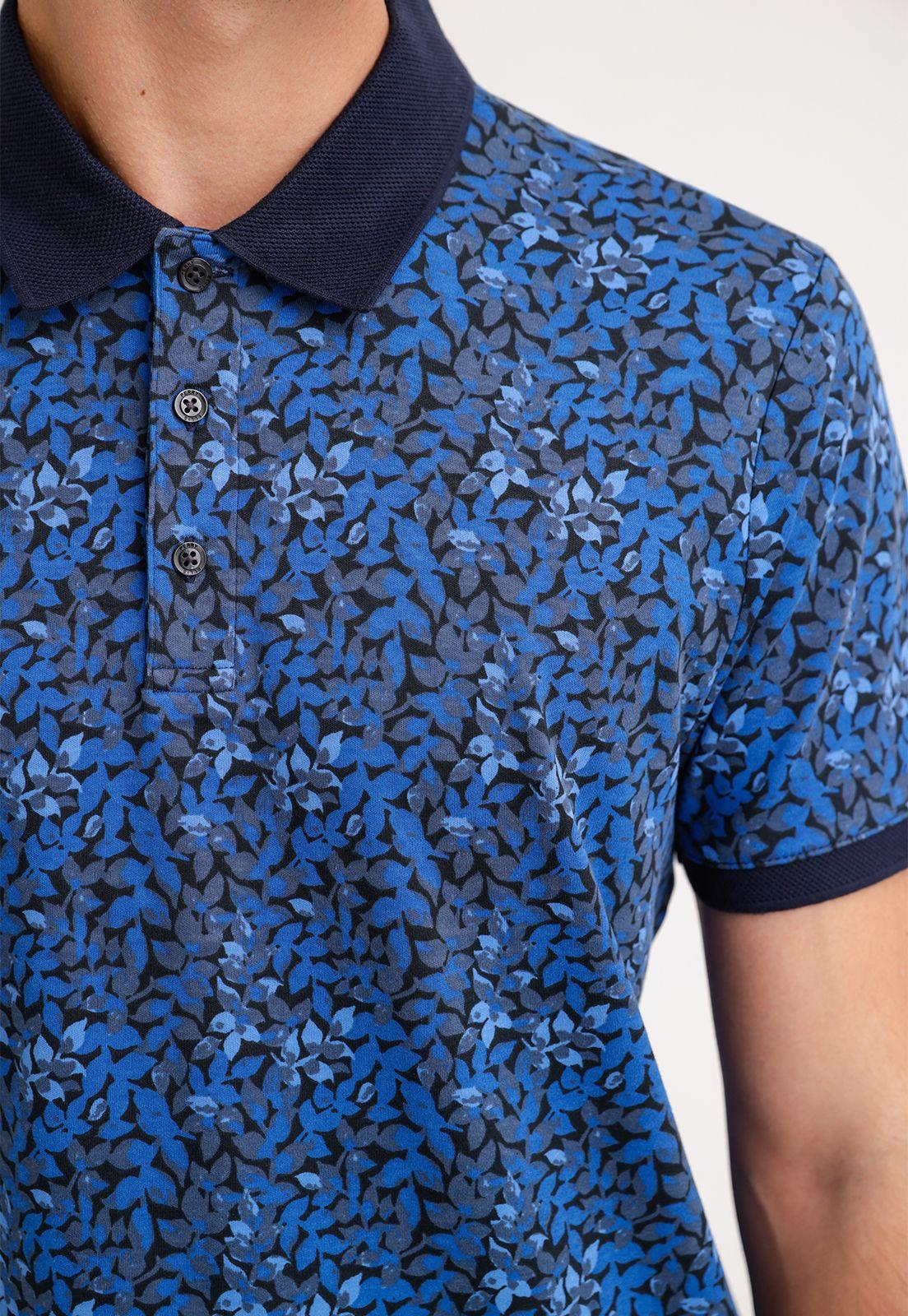 Polera Polo Estampada Azul Hombre-2