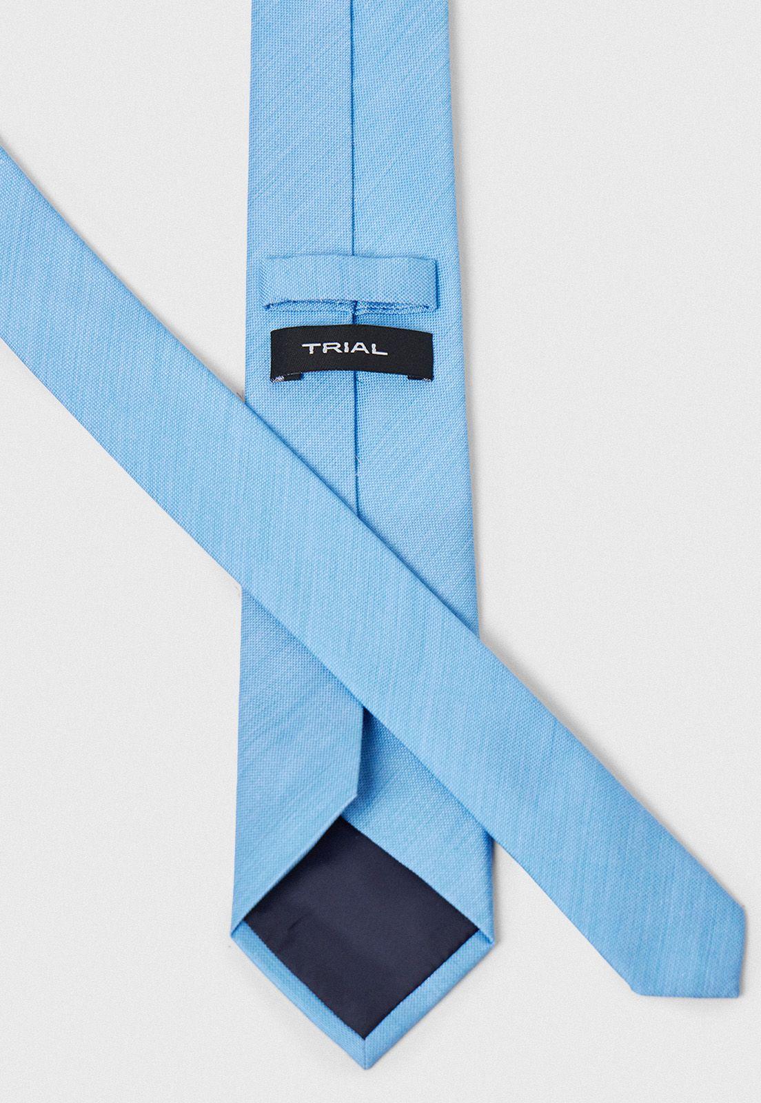 Corbata Hombre Formal Seda Liso Travel Celeste-2
