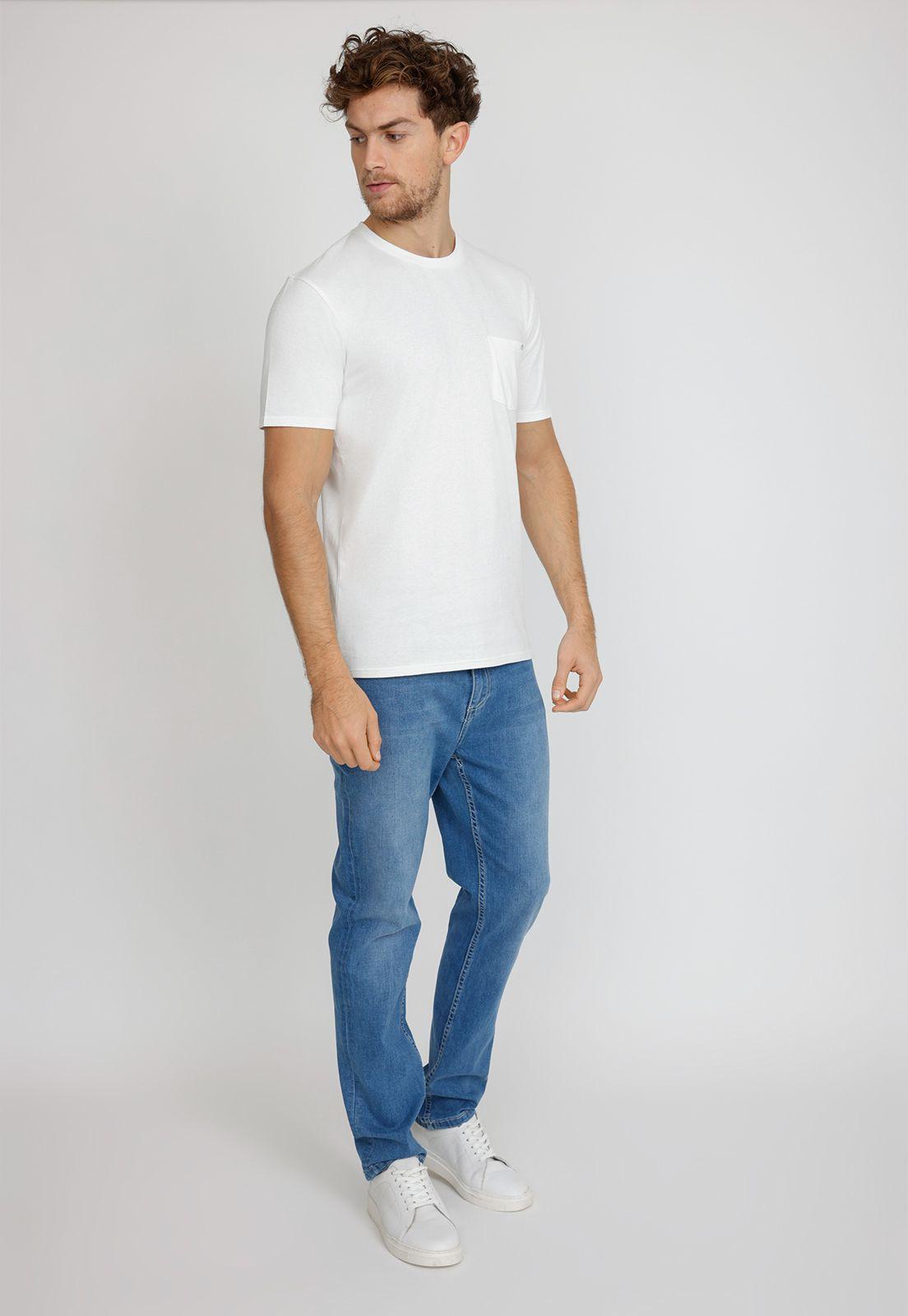 Polera Manga Corta hombre Slim Fit Marcus Algodón Blanco-3