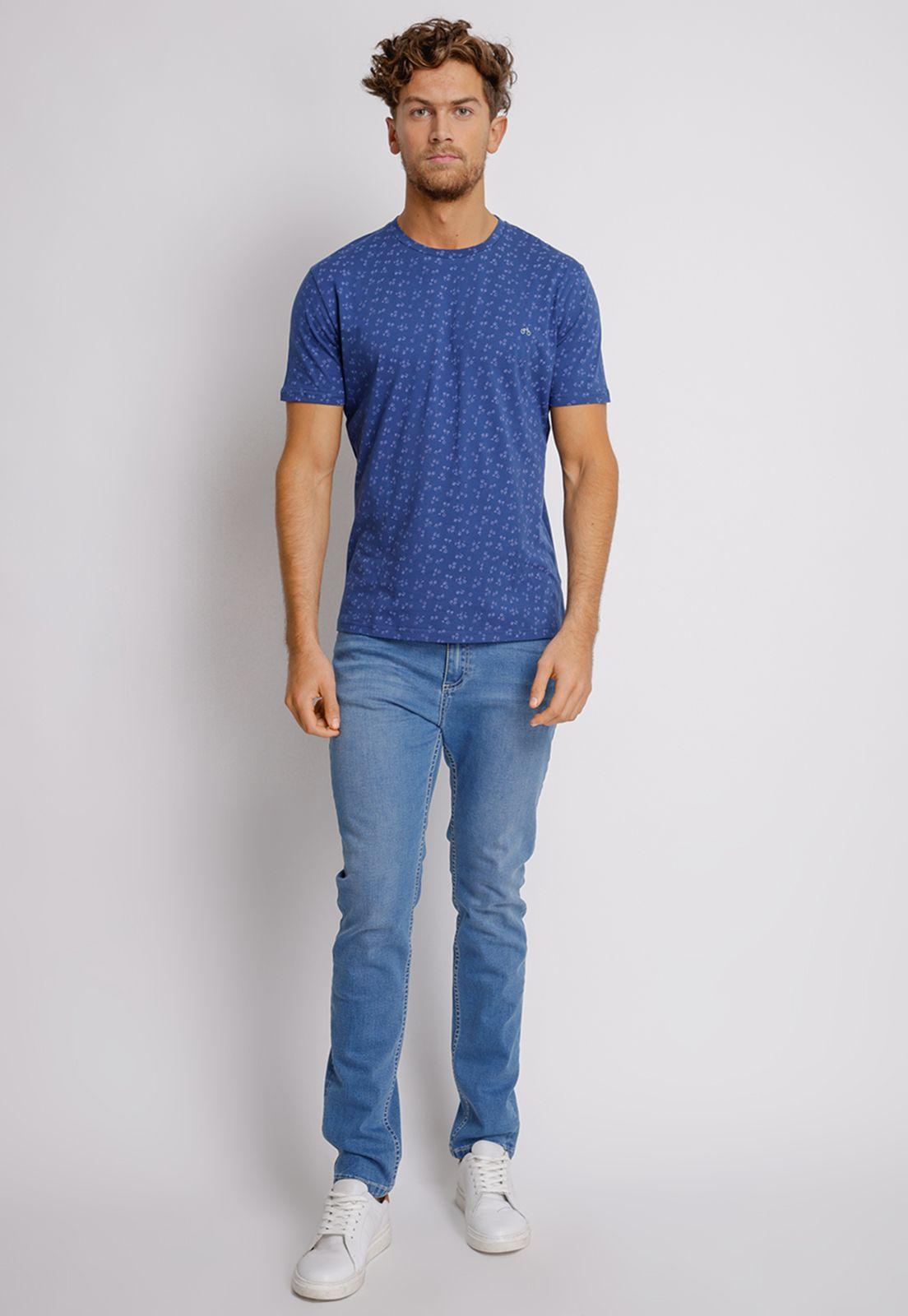Polera Hombre Slim Fit Miquele Algodón Azul-3