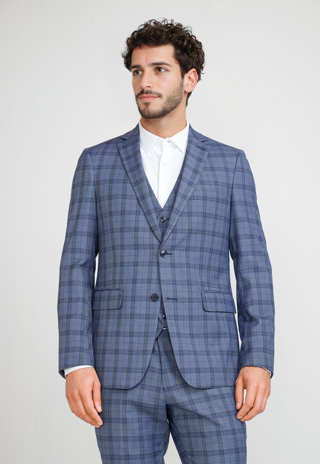 Chaqueta Hombre Traje Suit Separates Washable Azul Piedra-0