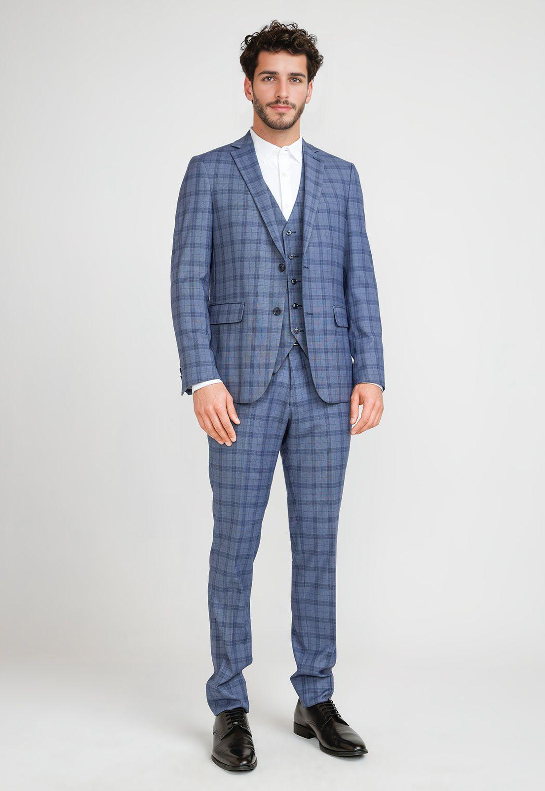 Chaqueta Hombre Traje Suit Separates Washable Azul Piedra-3