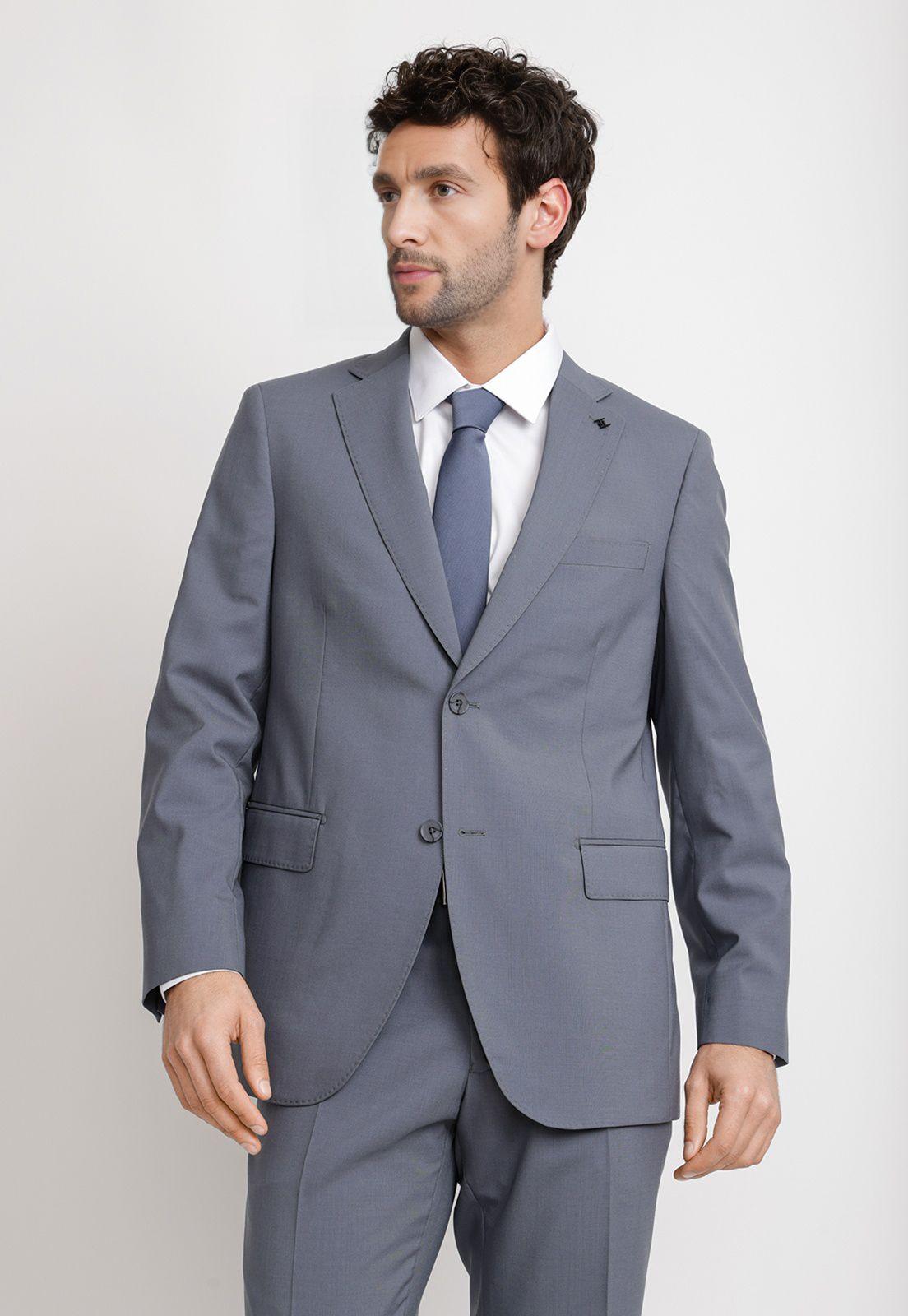 Chaqueta Hombre Formal Lana S100'S Mix&Color Azul Piedra-0