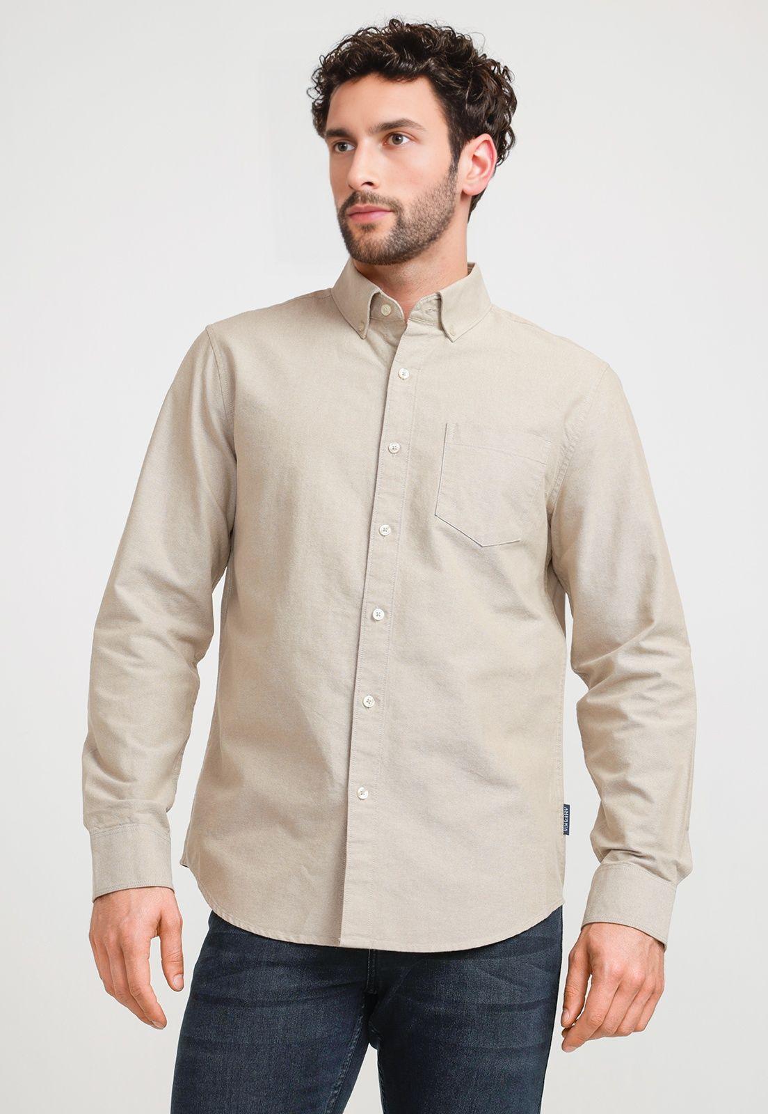 Camisa Hombre Oxford Khaki-0