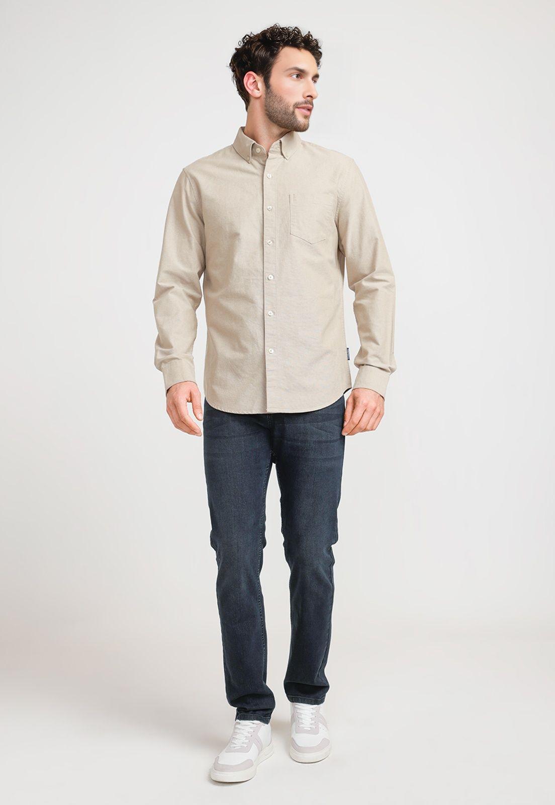 Camisa Hombre Oxford Khaki-3