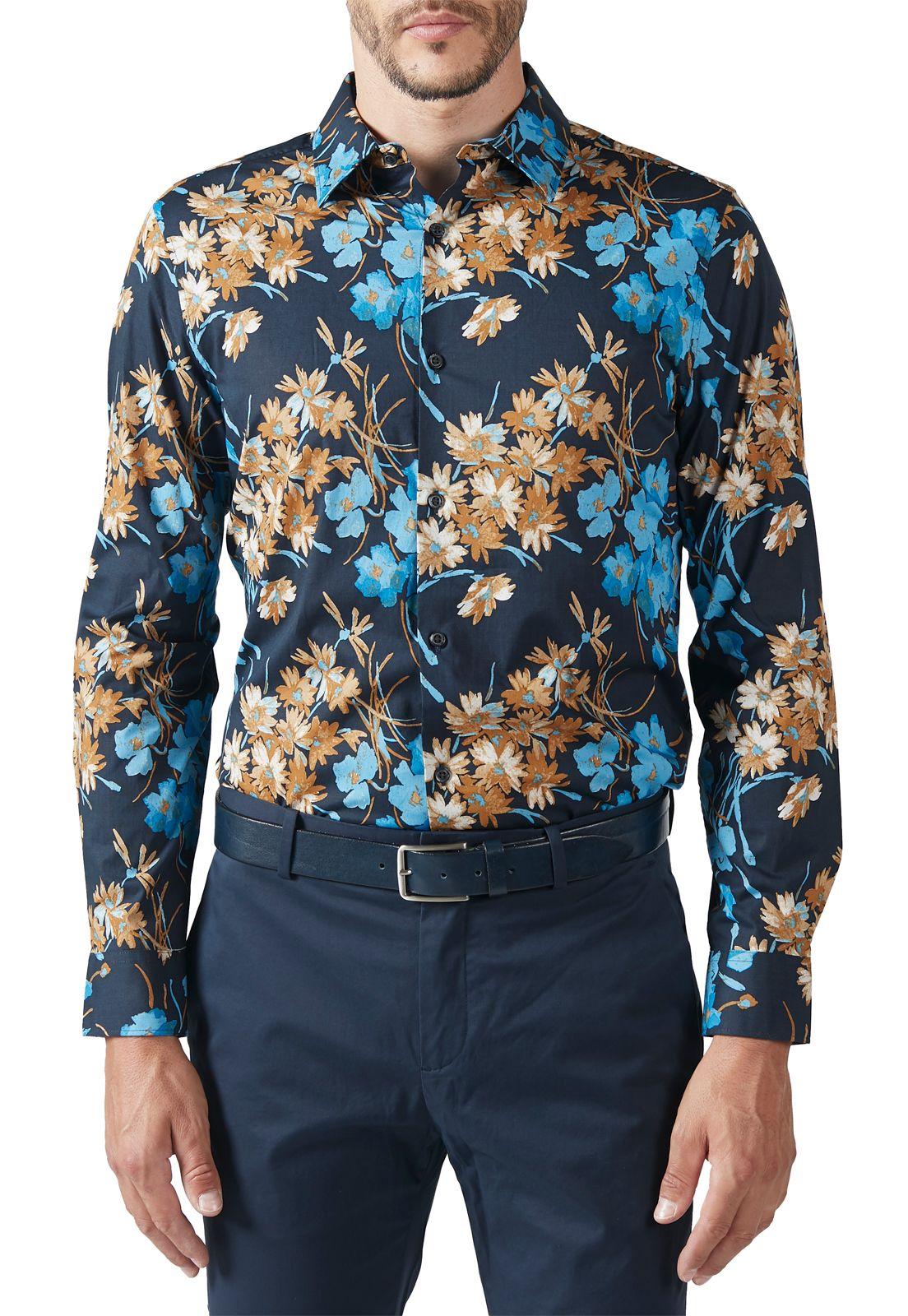 Camisa Estampado Floral Navy-0