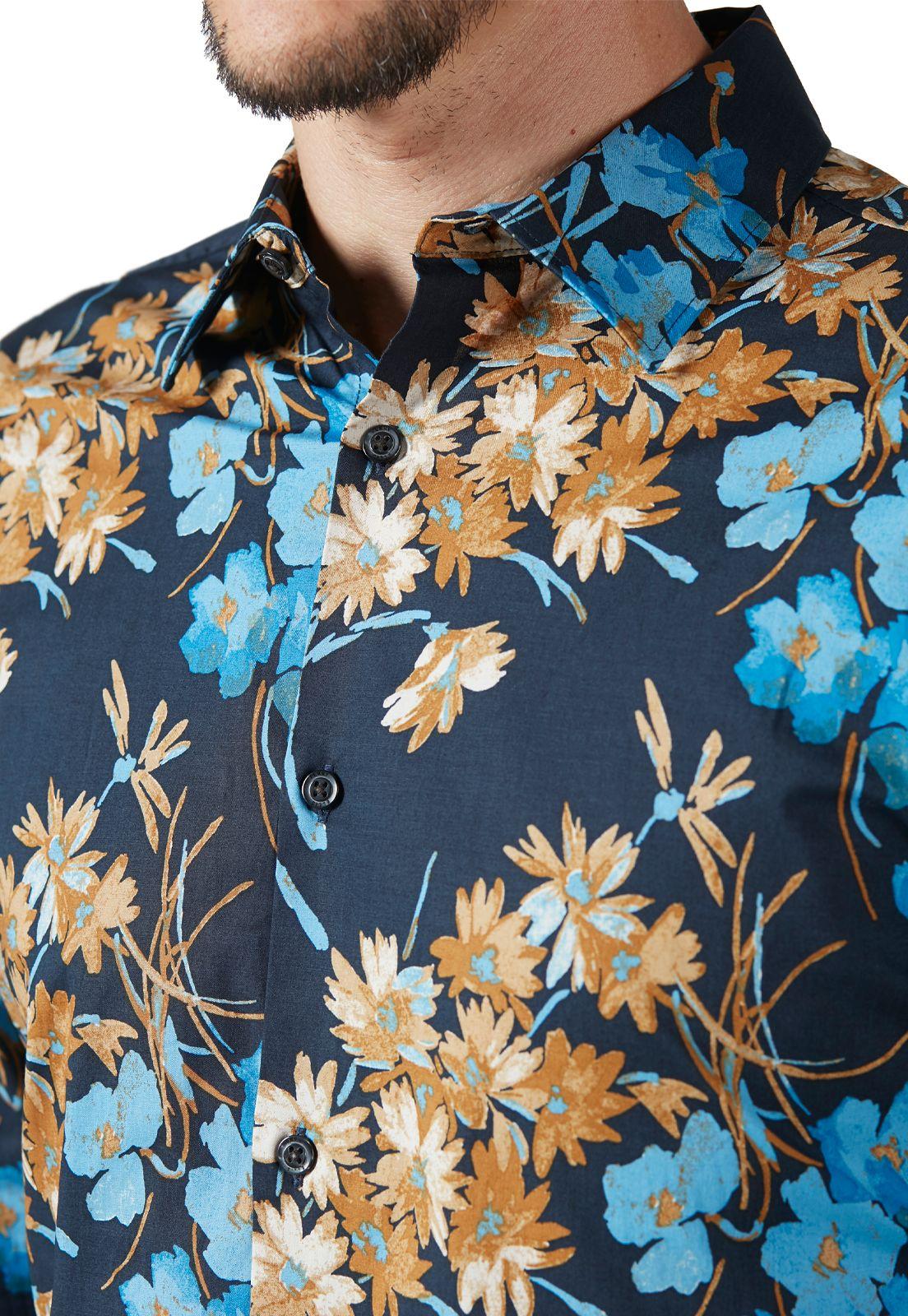 Camisa Estampado Floral Navy-1