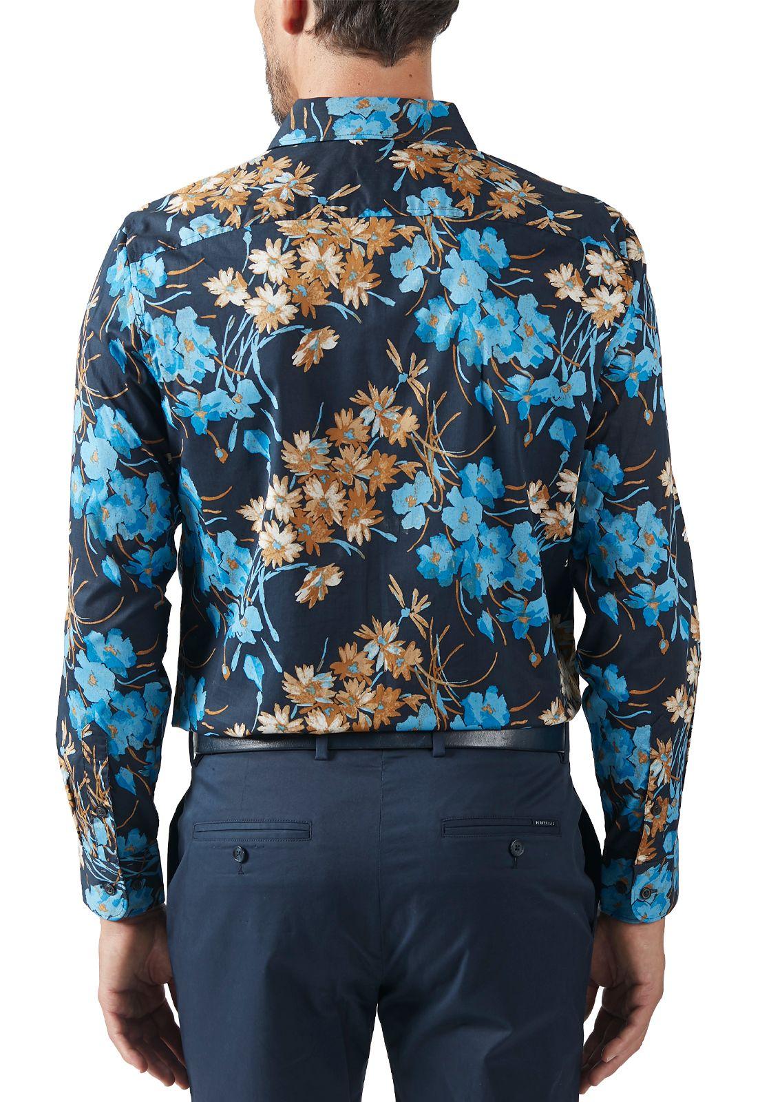 Camisa Estampado Floral Navy-2